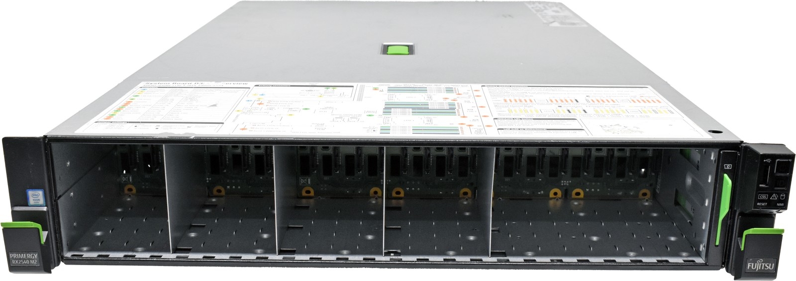 Fujitsu Primergy RX2540 M2 Server no CPU & RAM no HDD 2x Cooler 28Bay 2.5 inch 