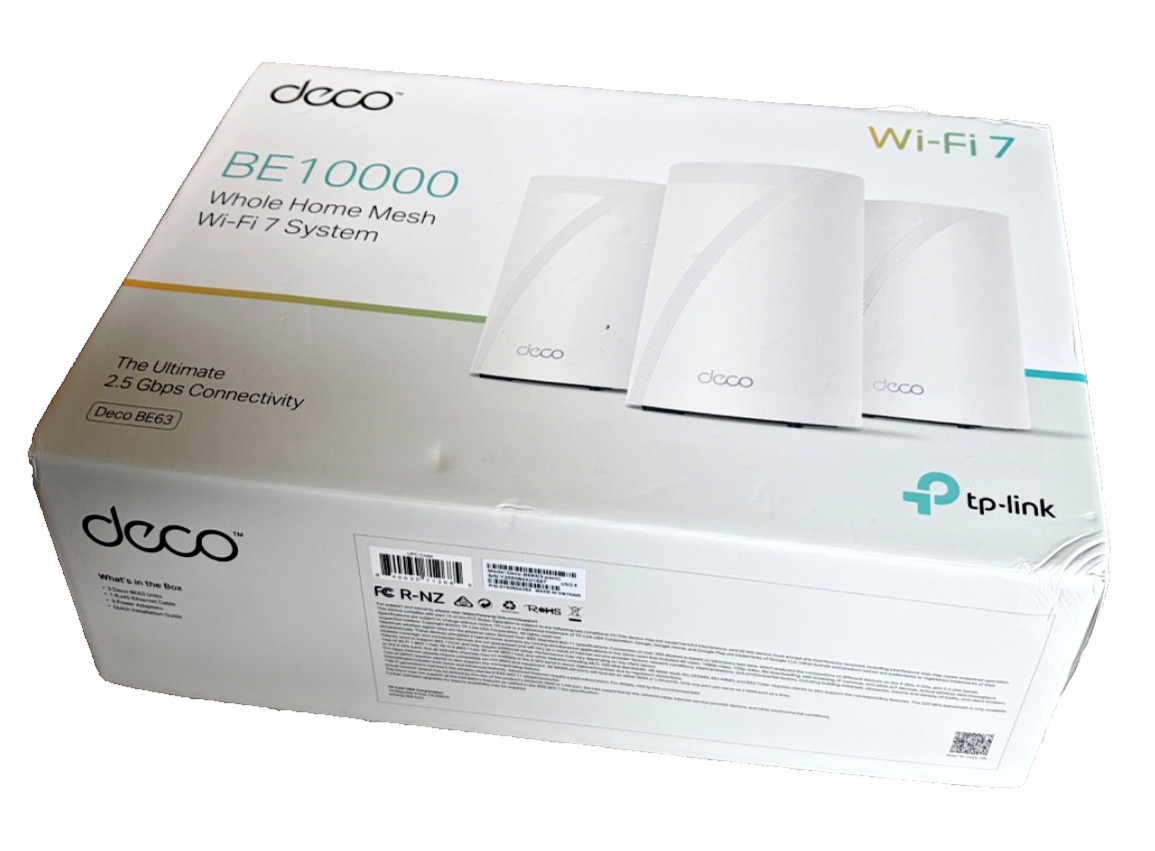 TP-Link Deco 7 Pro BE10000 Wi-Fi 7 Mesh System Tri-Band AI-Roaming (Pack of 3)