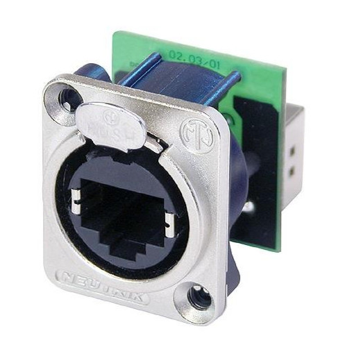 Neutrik NE8FDP Ethercon RJ45 Cat5 Pass/Feed Through D Series Panel Jack