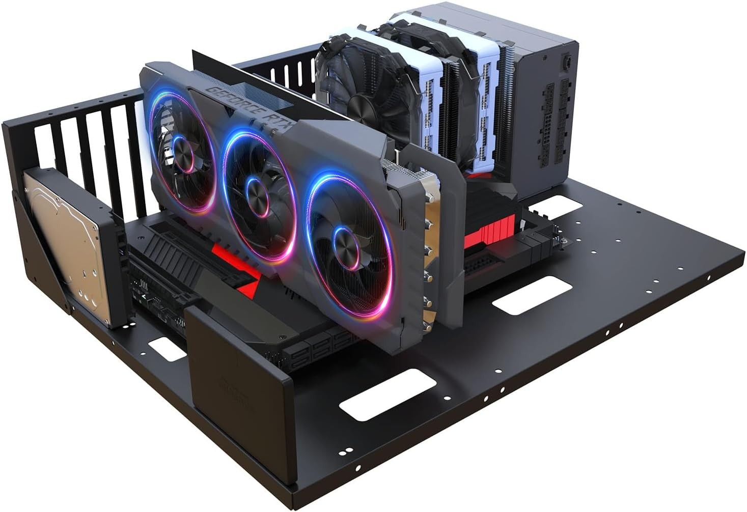 DIY Gaming Computer Case, EATX Open Chassis Case Rack for EATX/ATX/MATX/ITX M...