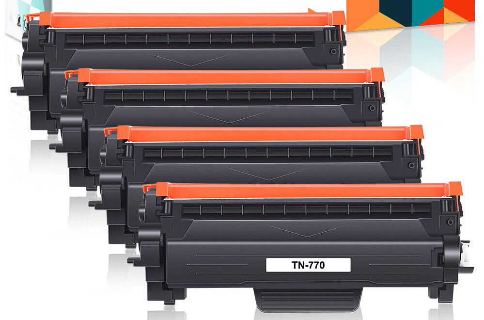 4 Pack TN770 High Yield Toner Compatible With Brother HL-L2370DW MFC-L2750DW XL