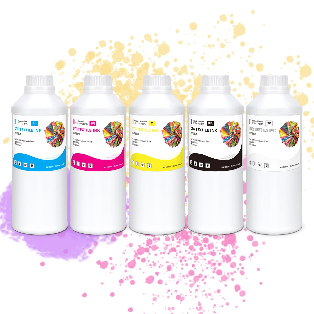 5*1000ml DTG Textile Pigment Ink for Ricoh GEN5/GEN5i/GEN6 printheads
