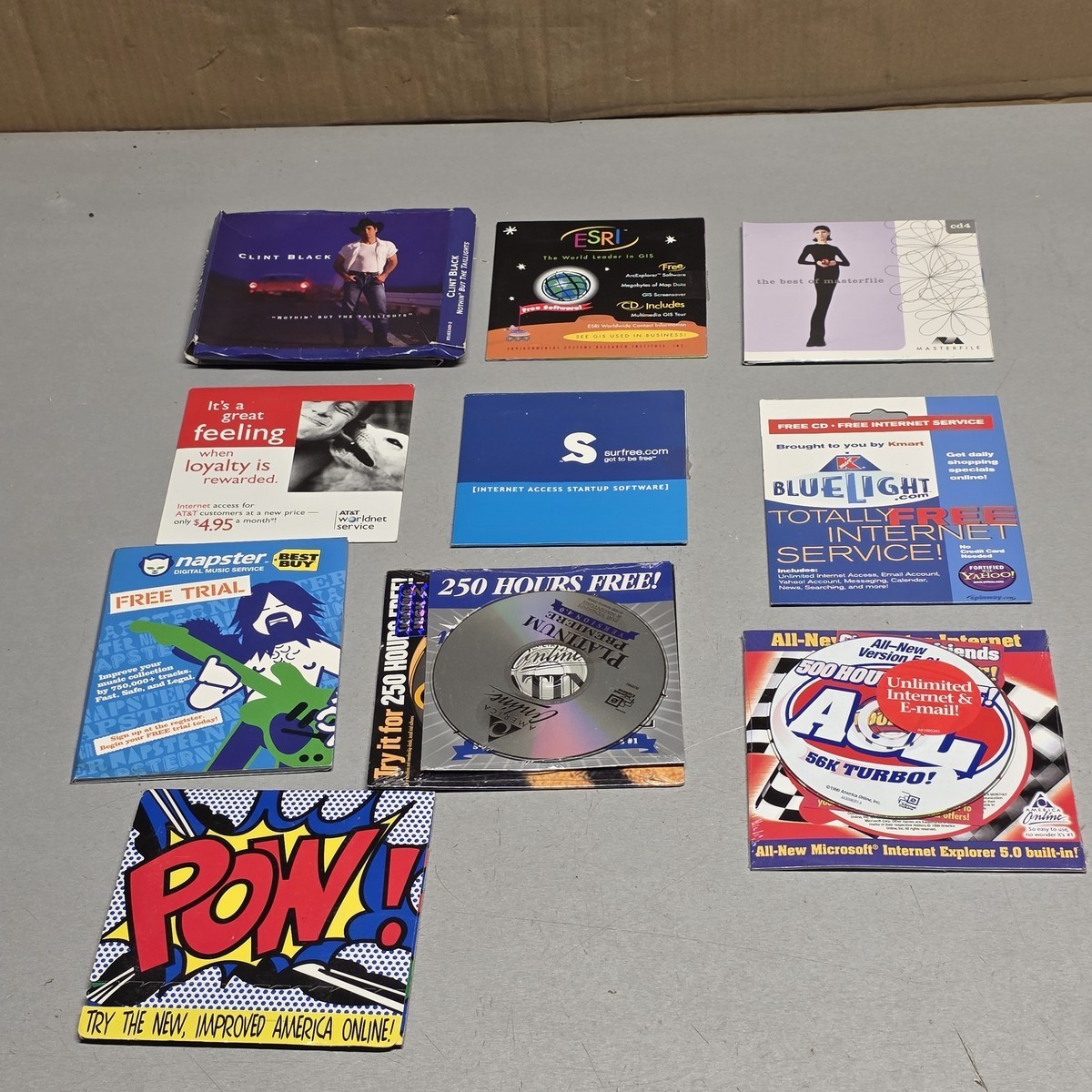 Vintage Internet Software CD Lot AOL Napster AT&T SurfFree ISP Promo Discs