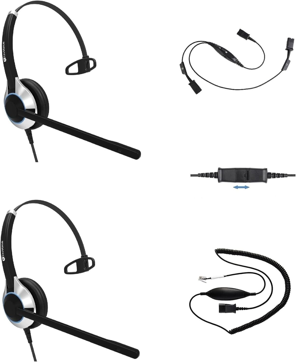 TruVoice HD-500 Mono Headset Training Bundle for Phones | Call Center H/S Port