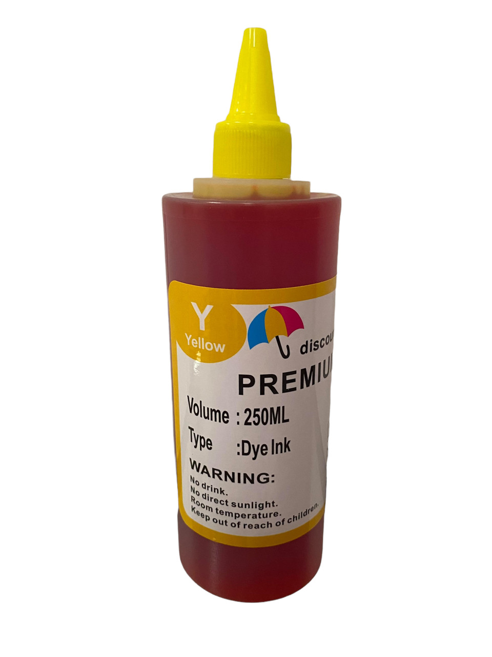 2x250ml Premium Refill Bulk Yellow Ink for All HP Canon Epson Brother Printers
