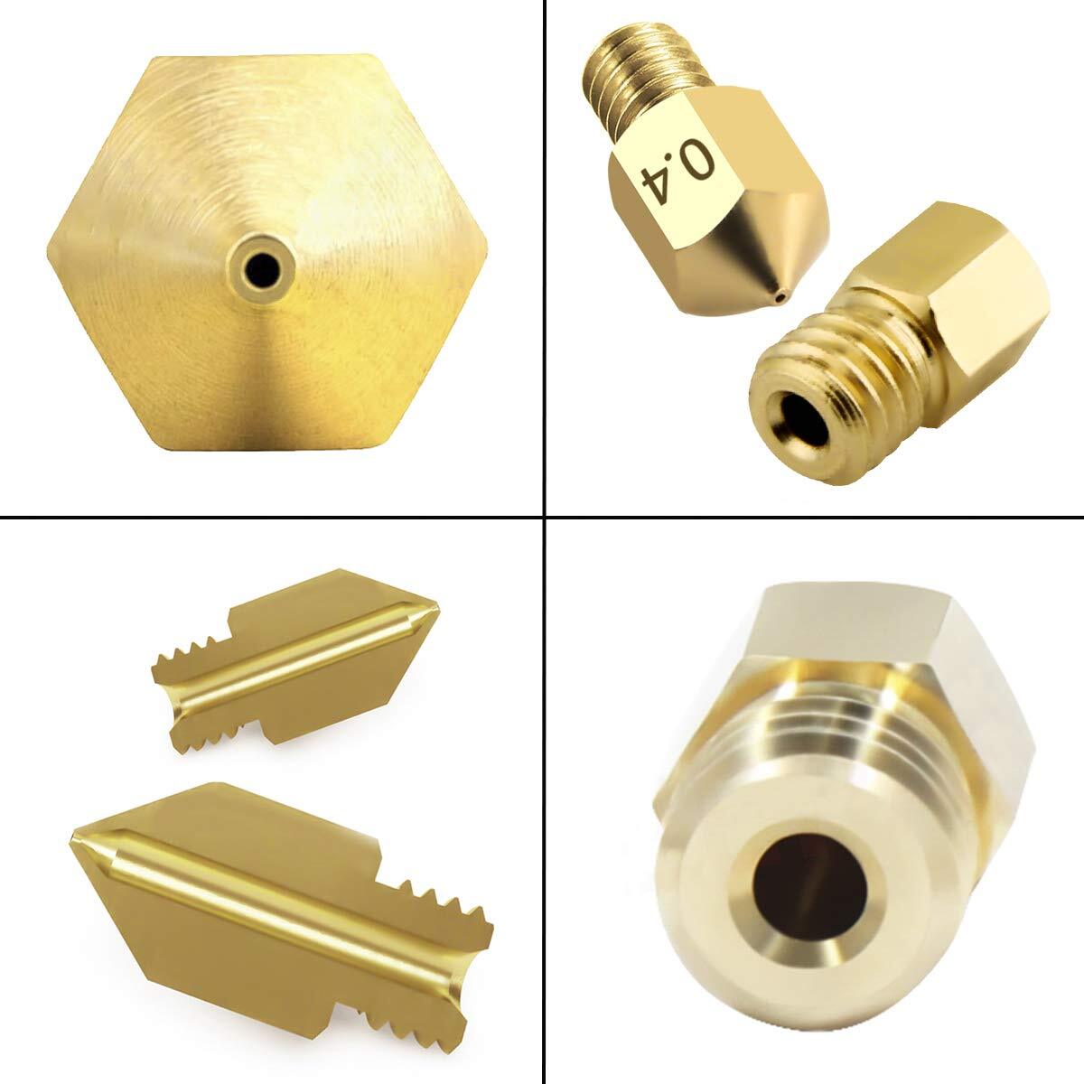 25 Pcs 0.4MM Ender 3 Nozzle MK8 3D Printer Extruder Brss Nozzle for Creality End