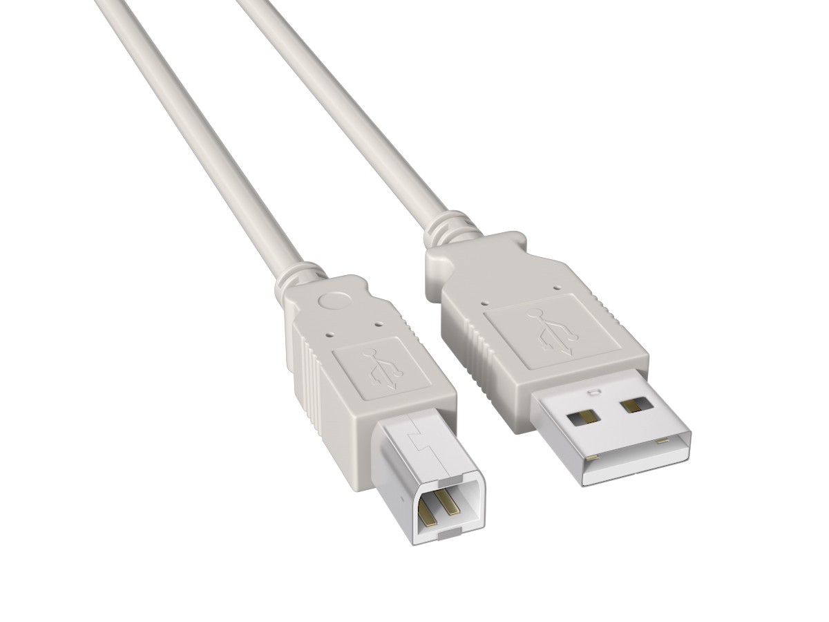 15ft USB 2.0 A to B Printer Cable Double Shielded 480Mbps Certified Ash White