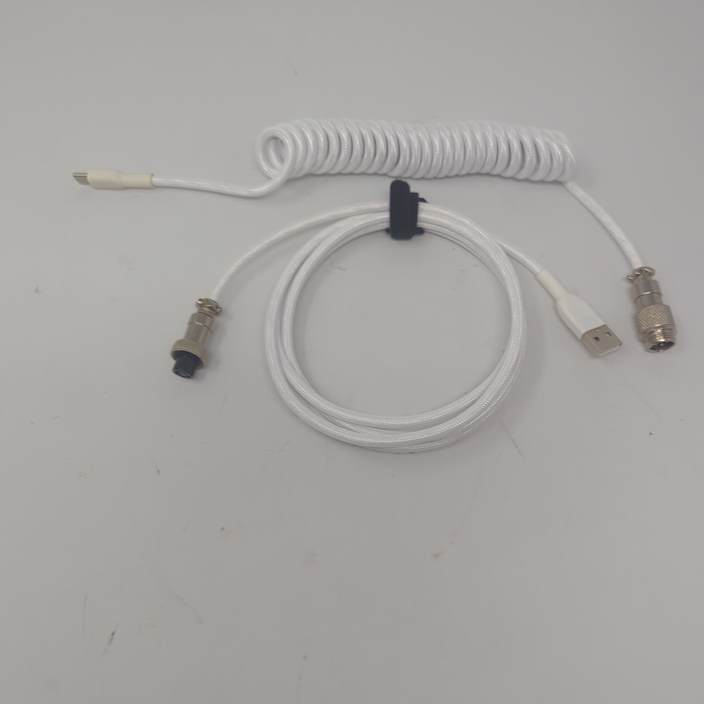 Custom Coiled Aviator Cable USB-C Mechanical PC Gaming Keyboard Cable GX12 6ft