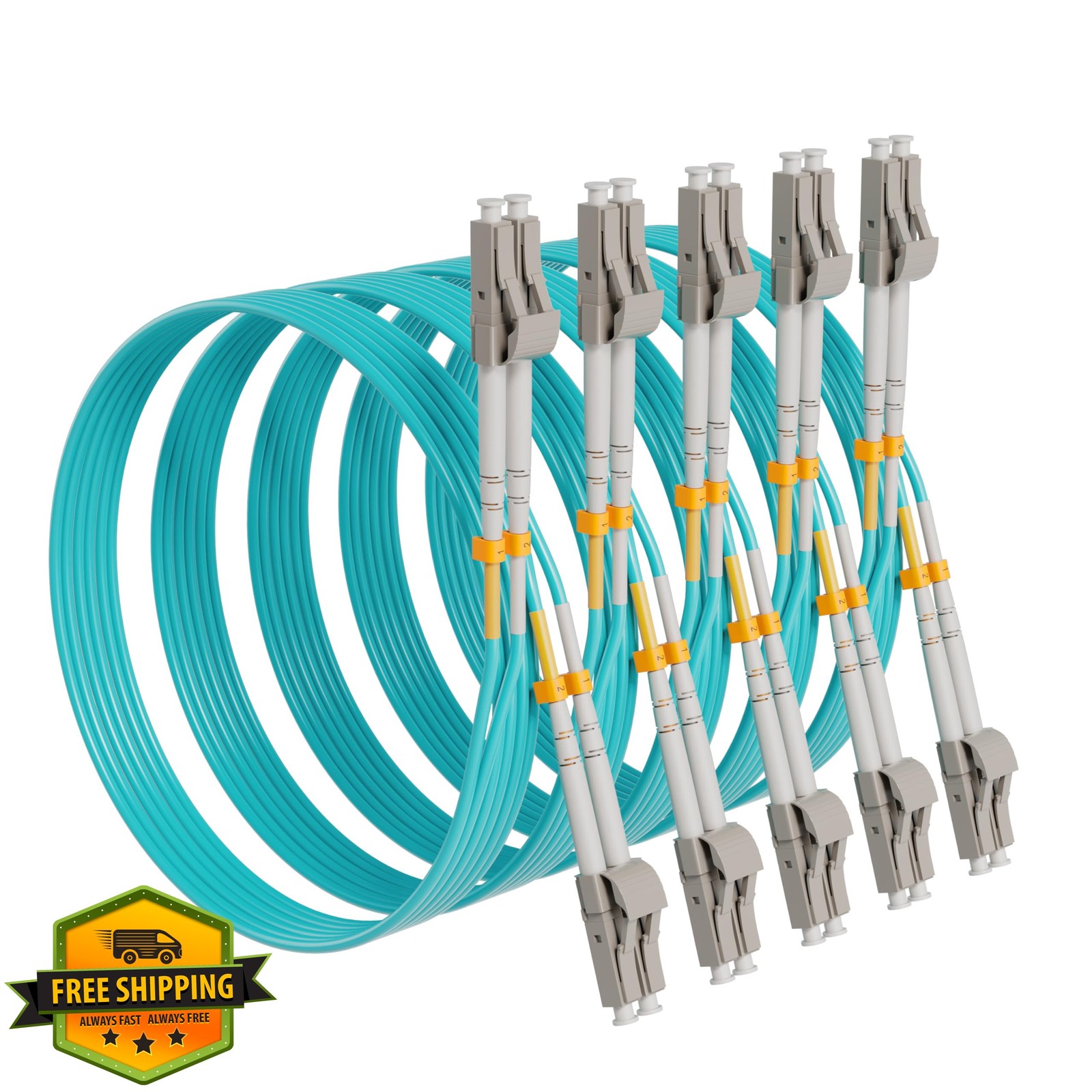 KeepFly Fiber OM4 LC-LC 2m 7ft 5 Pack Aqua