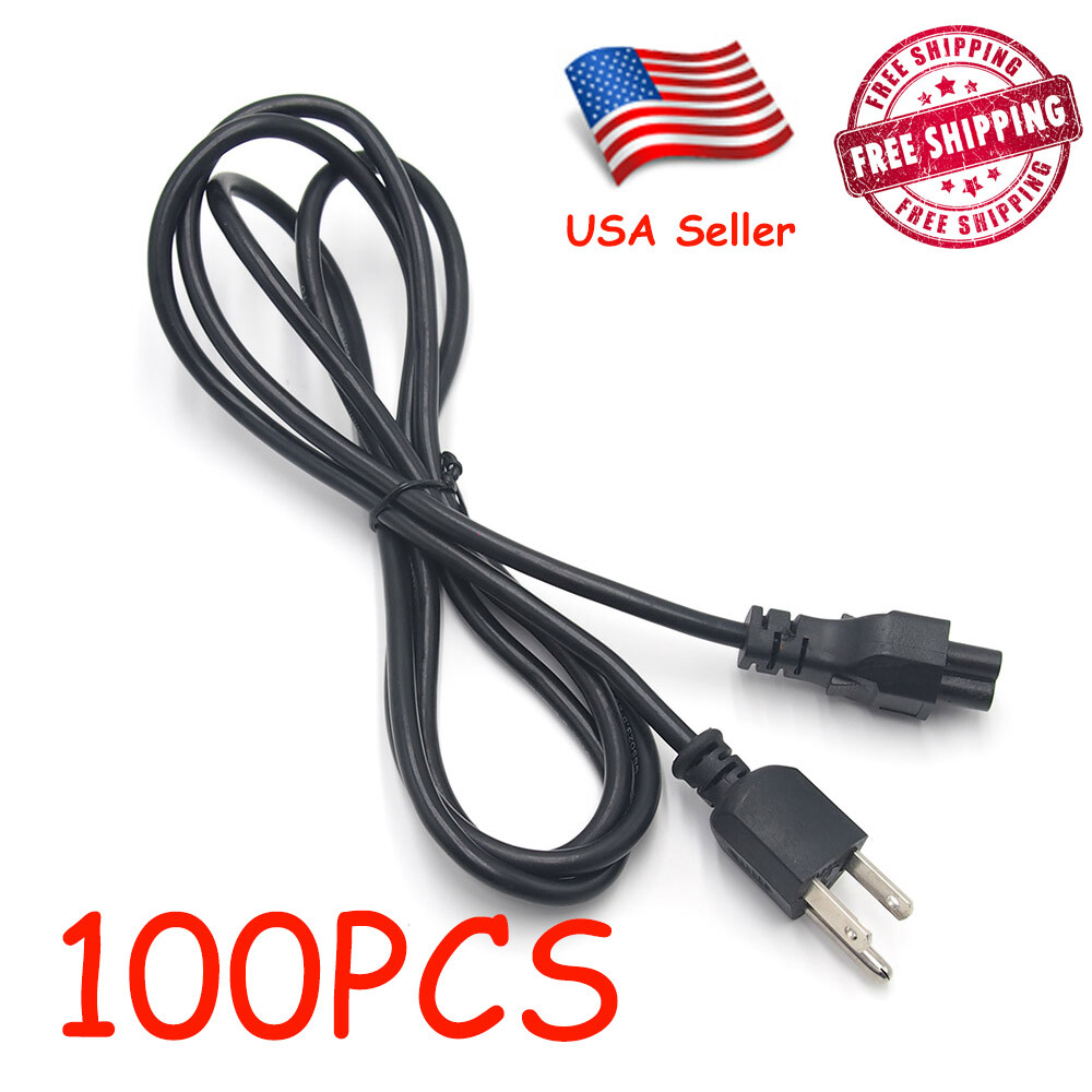 Lot 100 PC 3-Prong AC Power Cord Desktop Monitor Computer 6ft Heavy Duty