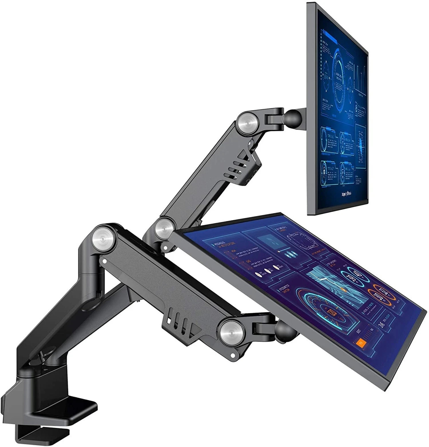 AVLT Dual Monitor Arm 17"-35" | Full Motion Desk Mount for 2 Flat/Curved Scre...