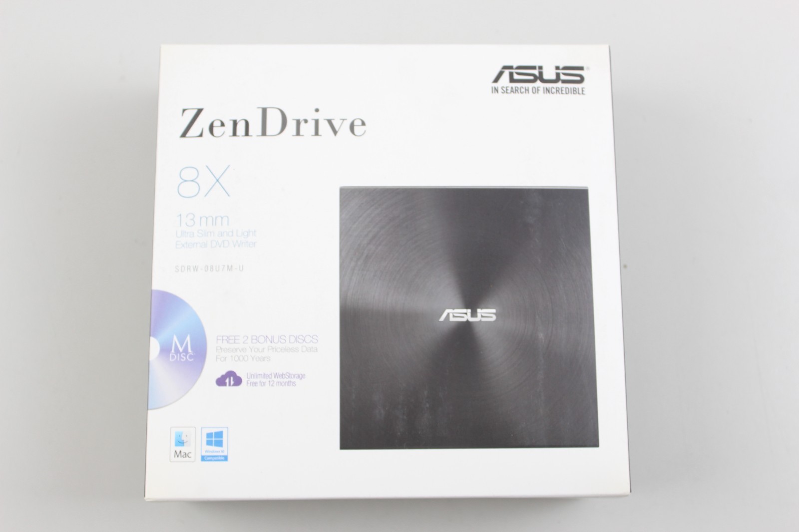 ASUS ZenDrive SDRW-08U7M-U External USB 8X Ultra Slim DVD Writer