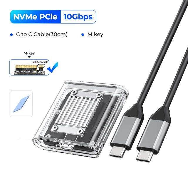 ORICO 2230 M.2 NVMe SSD Enclosure Mini NVMe Case 10Gbps M2 to USB Type C Adapter