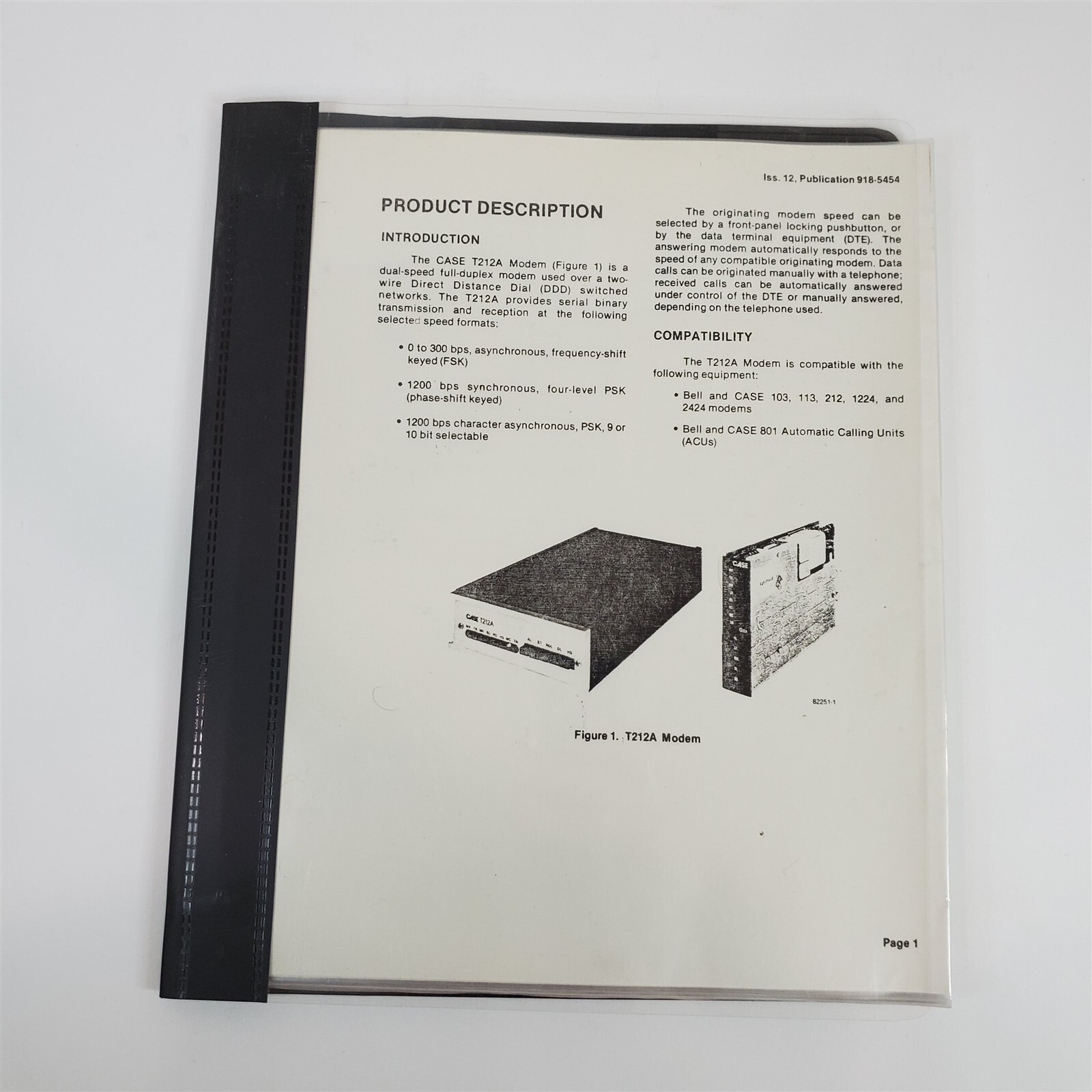 Vintage ComData Case Rixon T212A 1200 Baud Modem Operations Manual -Not Original