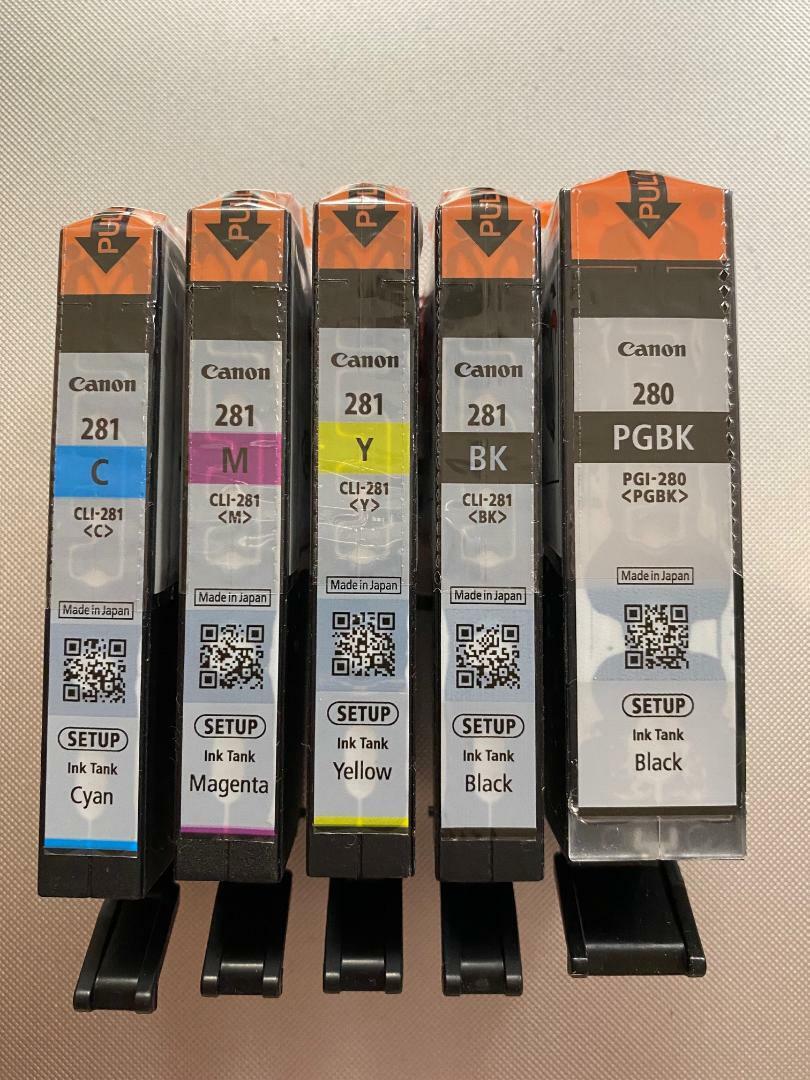 Genuine Canon 280 281 Ink Cartridges 5-Pack Full Set for TS6120 TS6220 & more