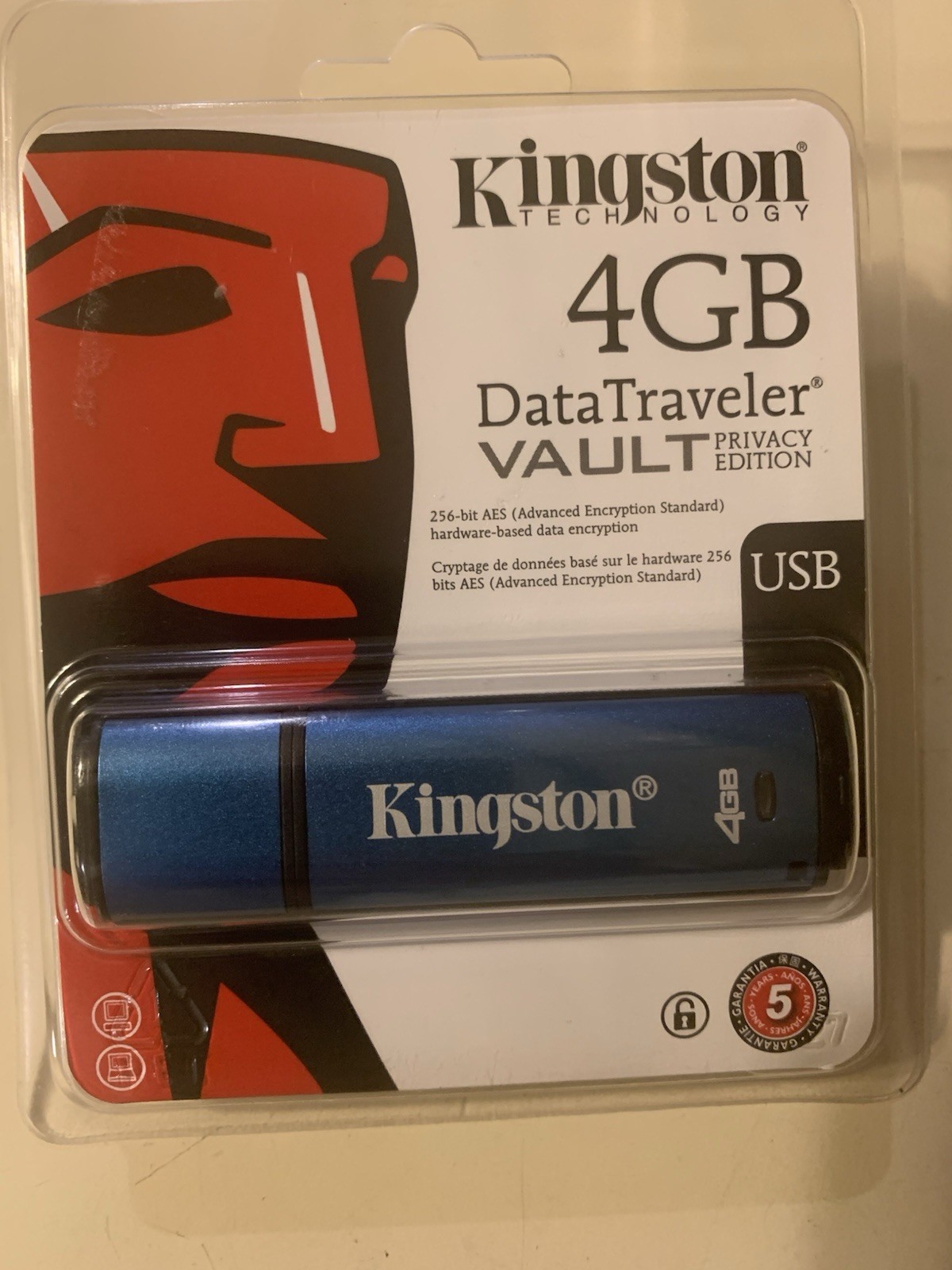 Kingston Technology 4GB Data Traveler  Vault Privacy Edition USB Flash Drive New
