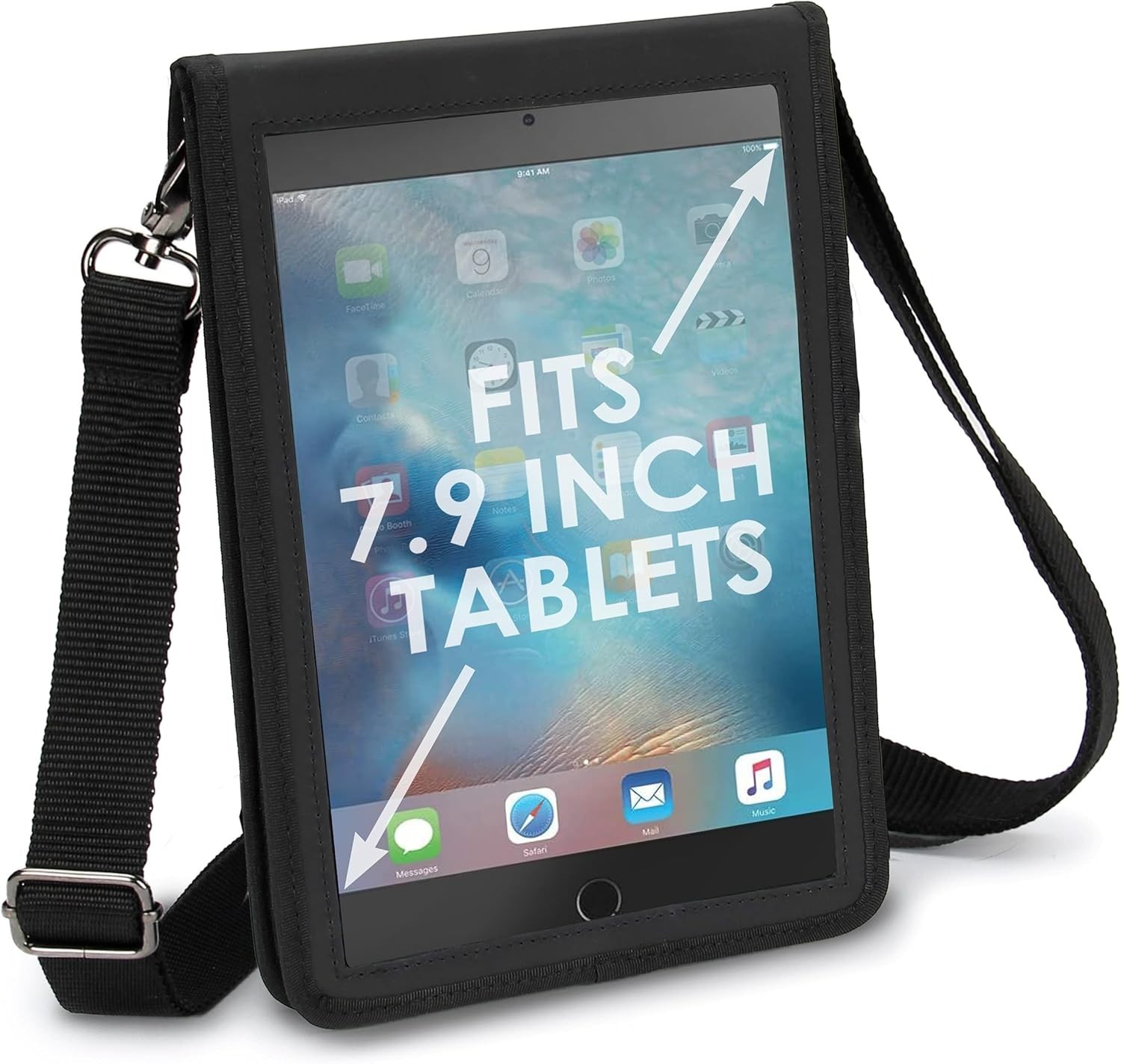 USA Gear Protective Case for 7 Inch Tablets, Neoprene Touch Bag, Black