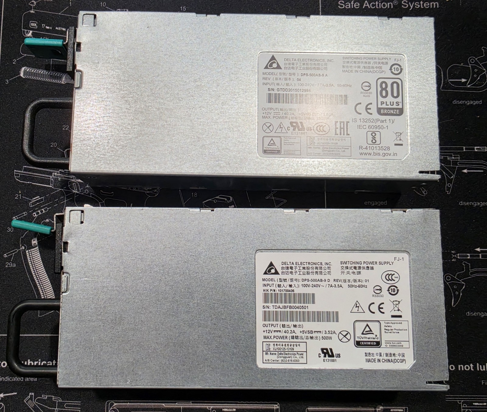 Delta (DPS-500AB-9 D) and (DPS-500AB-9 A) For Parts because I am unable to test