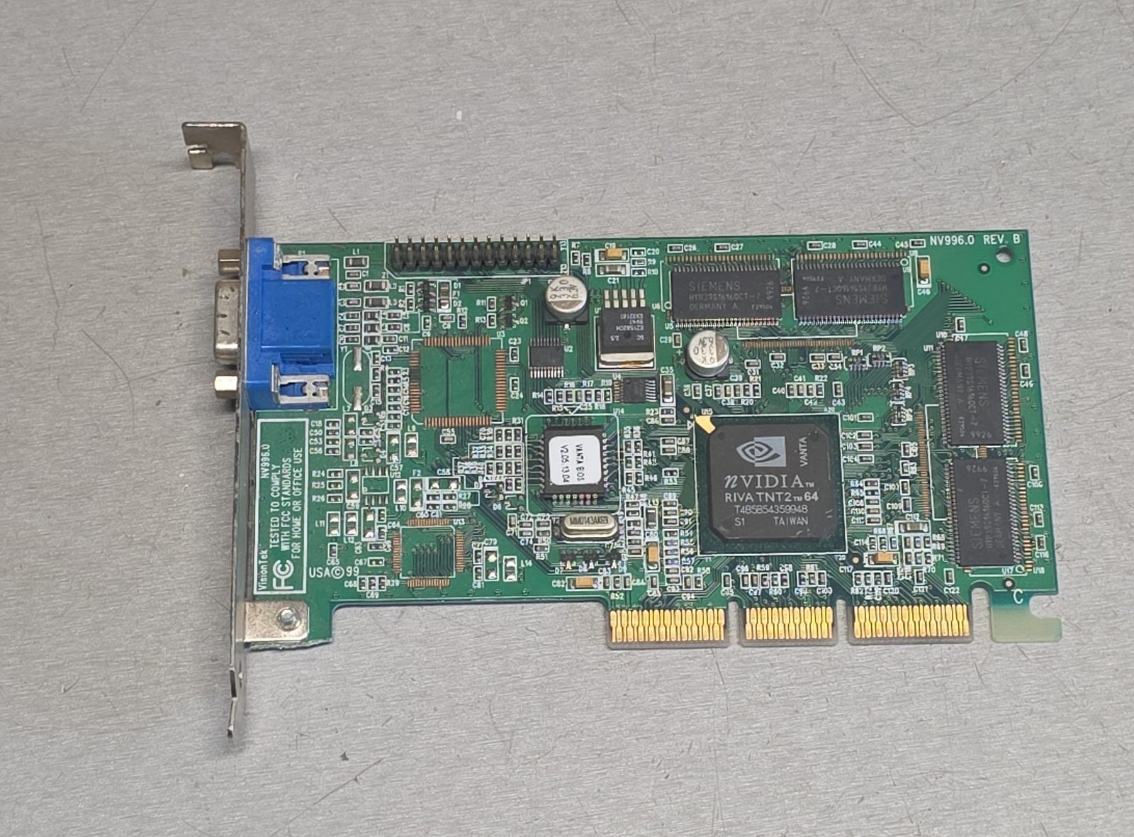 VisionTek NVIDIA Riva TNT2 M64 32MB AGP Graphics Video Card NV996.0