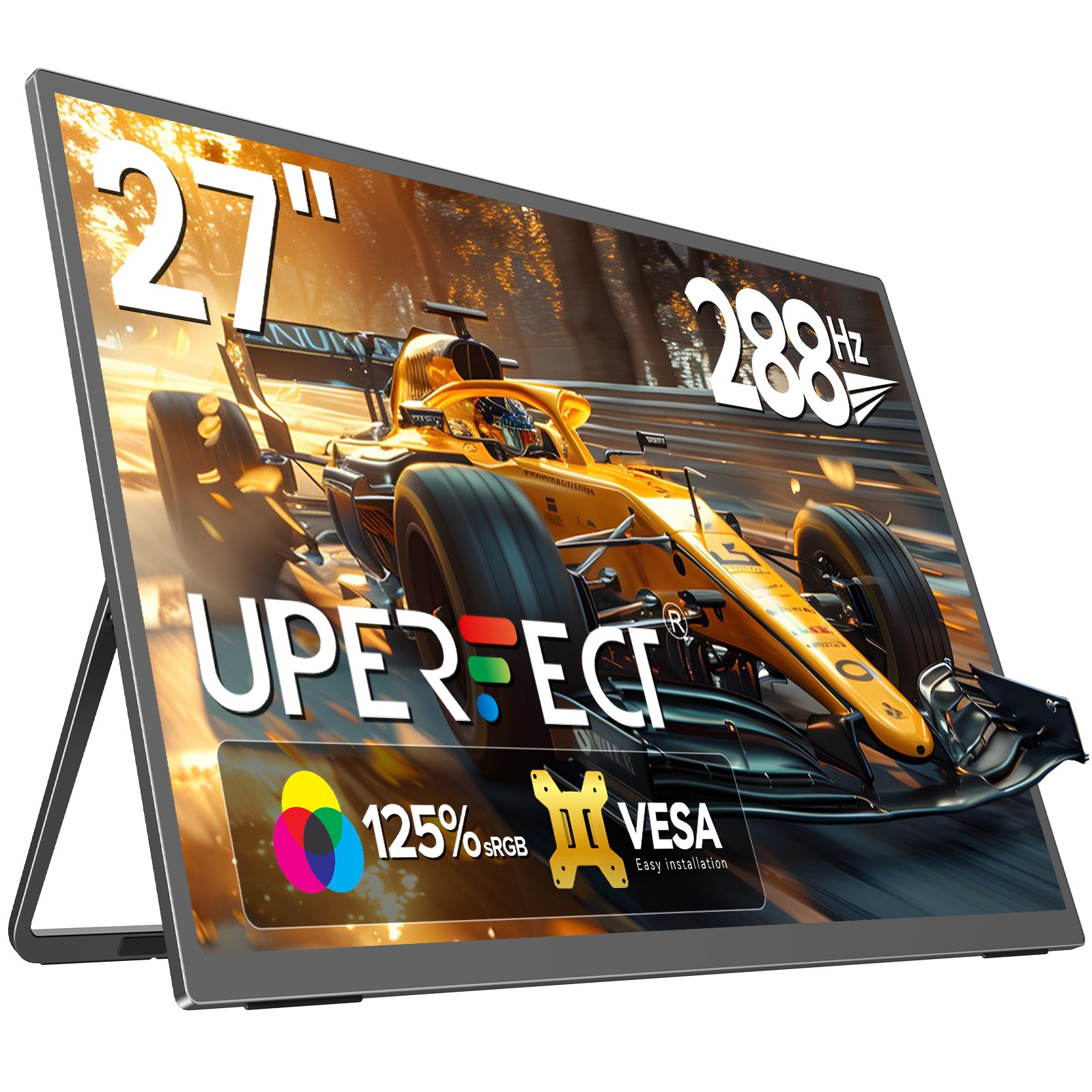 UPERFECT 27 Inch 288Hz Gaming Monitor 4K Portable Monitor HDMI 2.1 USB-C 3.1