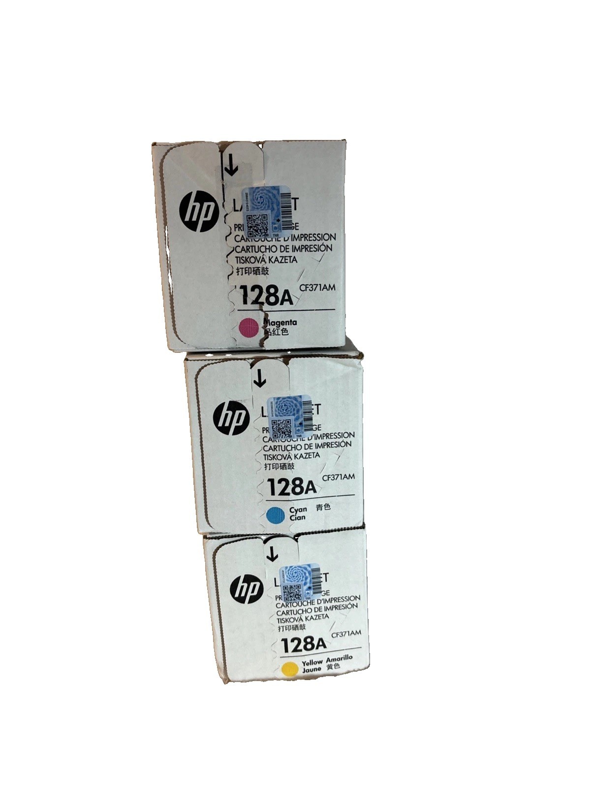 HP 128A (CF371AM) LaserJet Toner Cartridge - 3 Pack