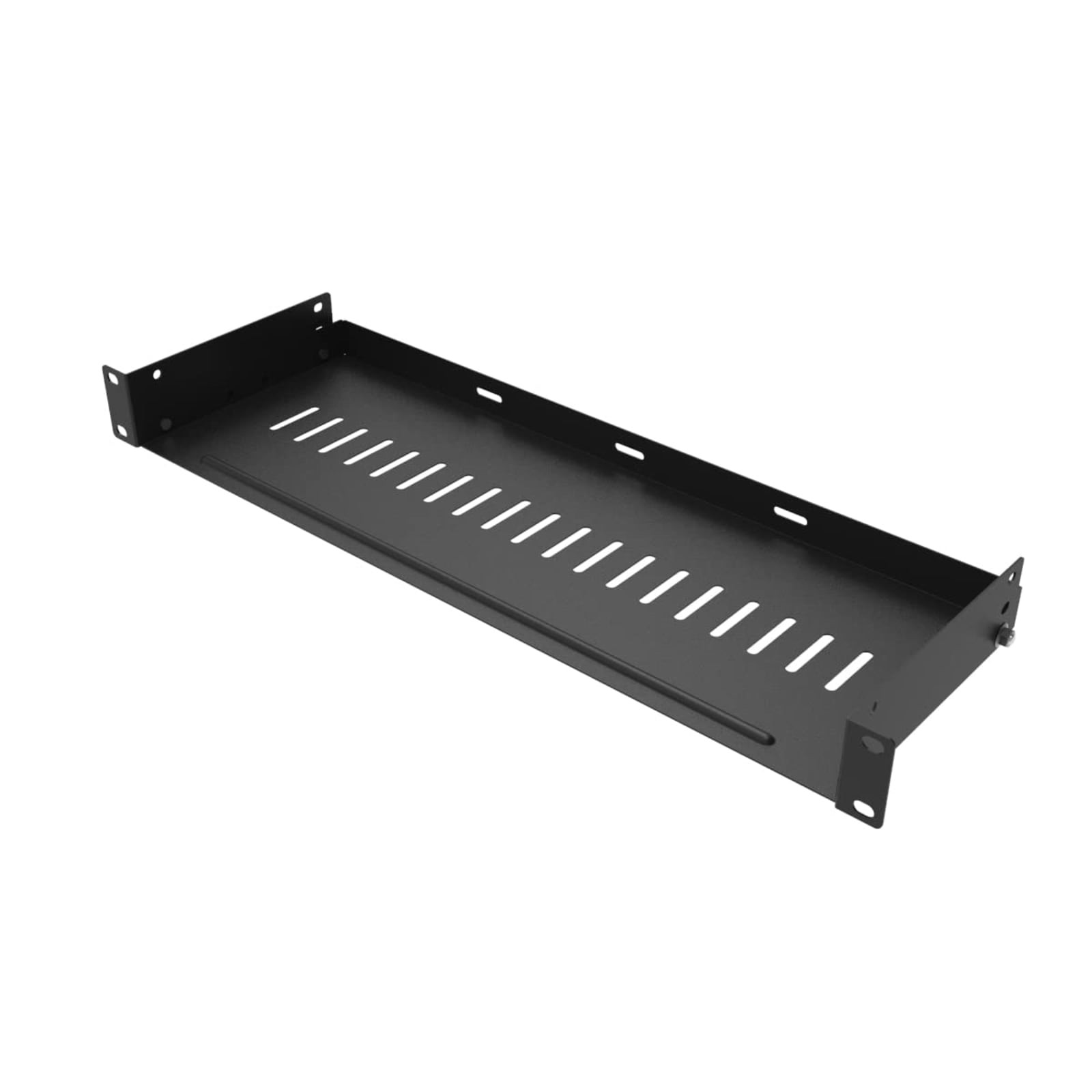 JINGCHENGMEI 1U 6" Deep Vented Rack Shelf Tray No Front Lip Black for 19" Racks