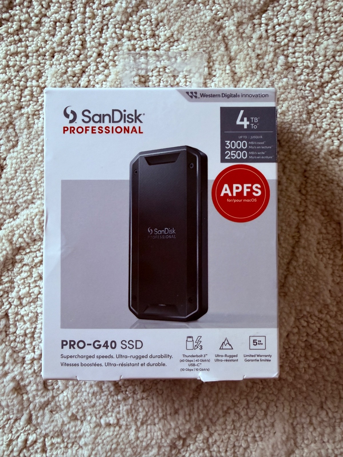 NEW SanDisk Professional PRO-G40 4TB Thunderbolt 3  Portable External SSD Sealed
