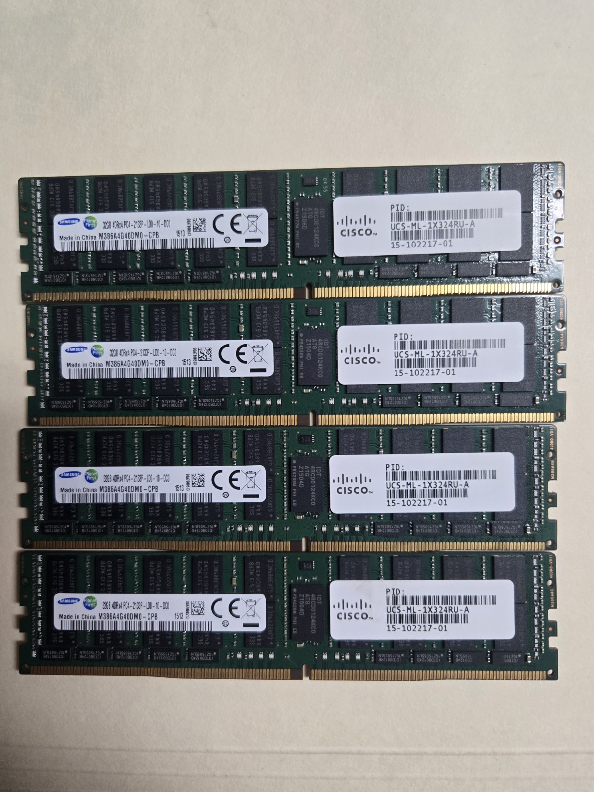128GB (4x32GB) DDR4-2133 ECC LRDIMM Samsung M386A4G40DM0-CPB PC4-17000L 4Rx4