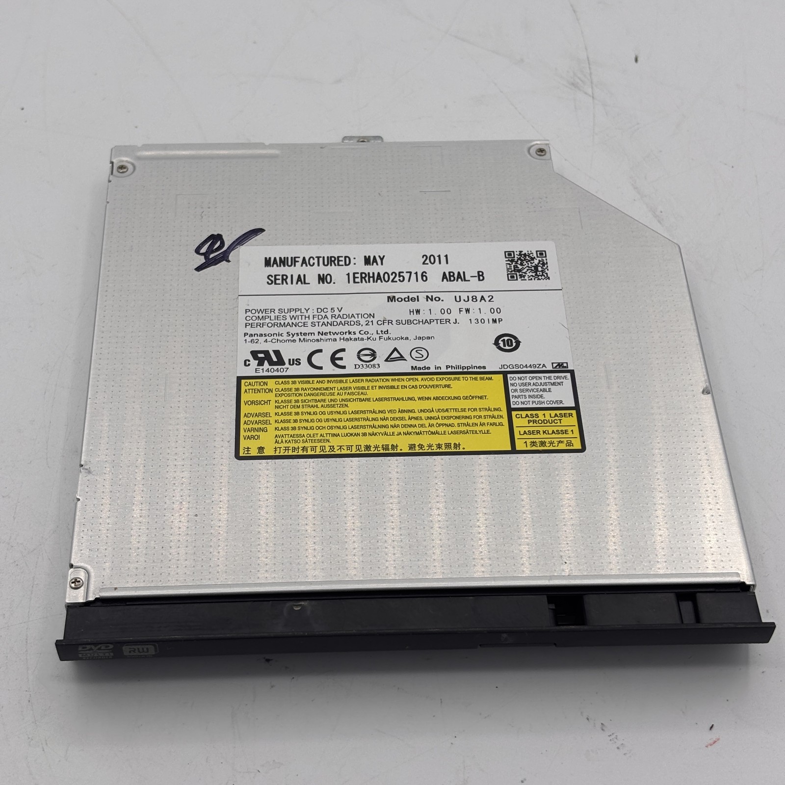 Panasonic UJ8A2 Internal Slim DVD Multi Recorder Laptop Optical Drive ASUS U56E