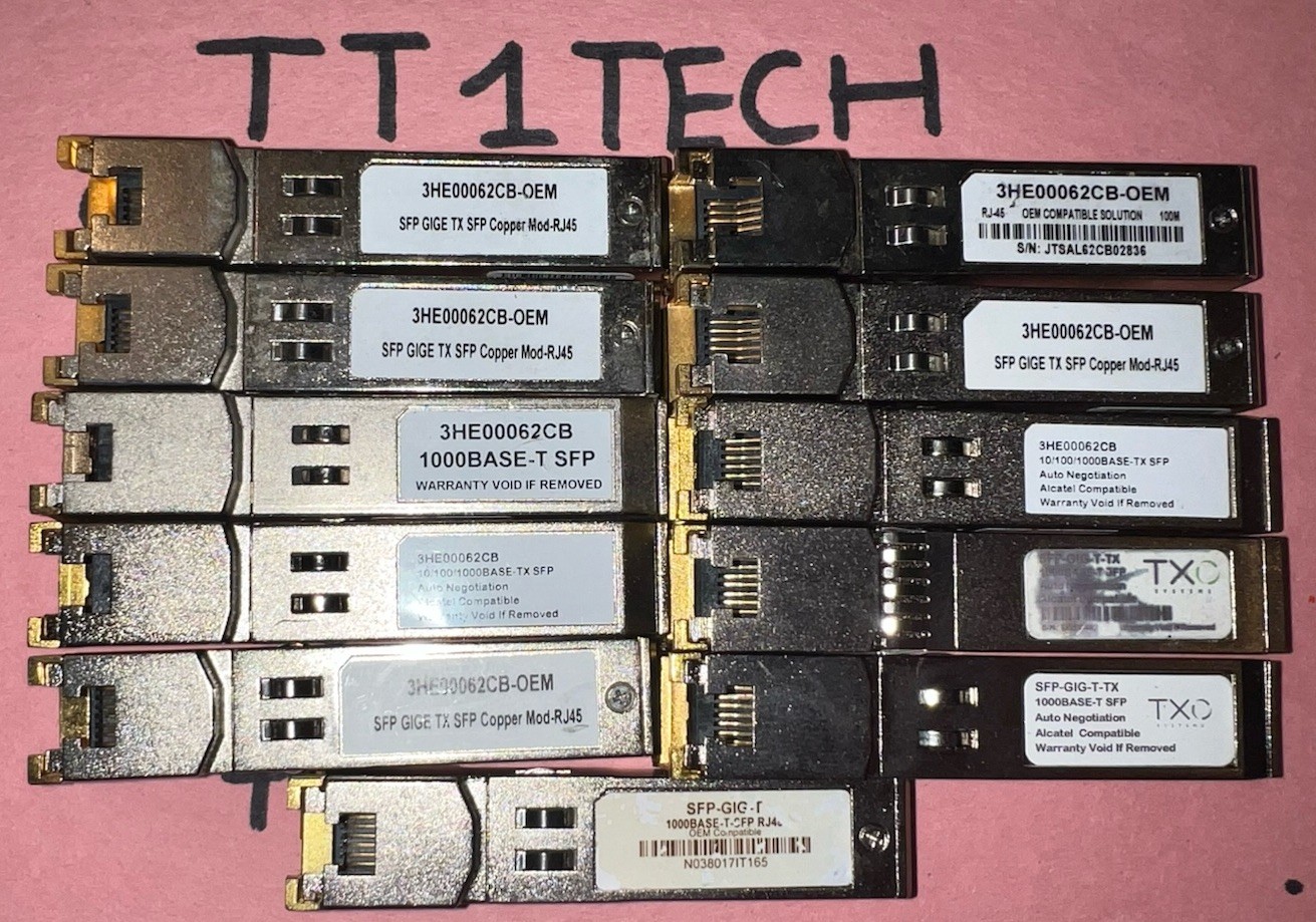 11p Alcatel 3HE00062CB Finisar FCLF8522P2BTL SFP-TX copper 100m RJ45 transceiver