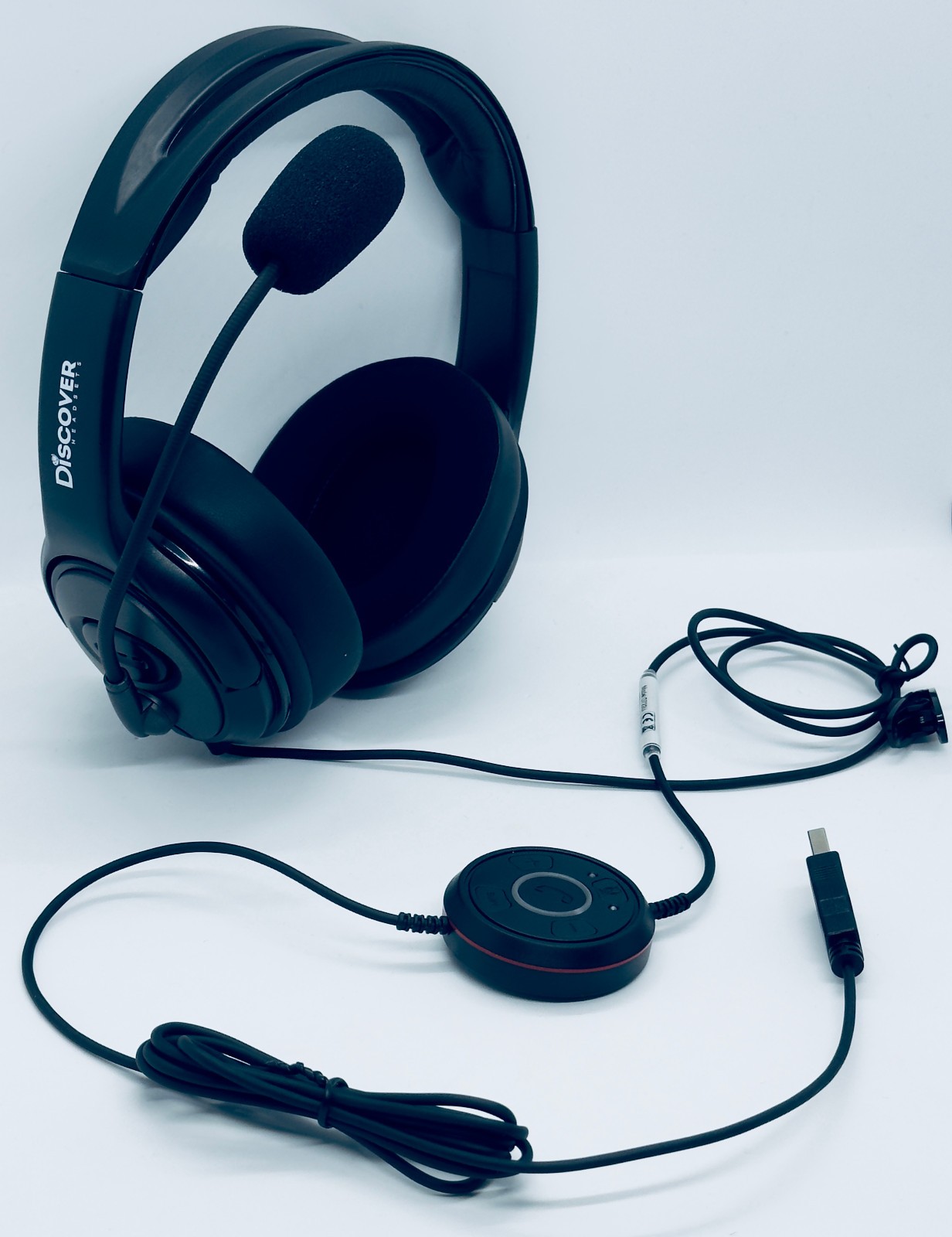 Discover D722U Noise Reducing USB USB-C Wired Plug & Play Headset PC MAC WFH NEW