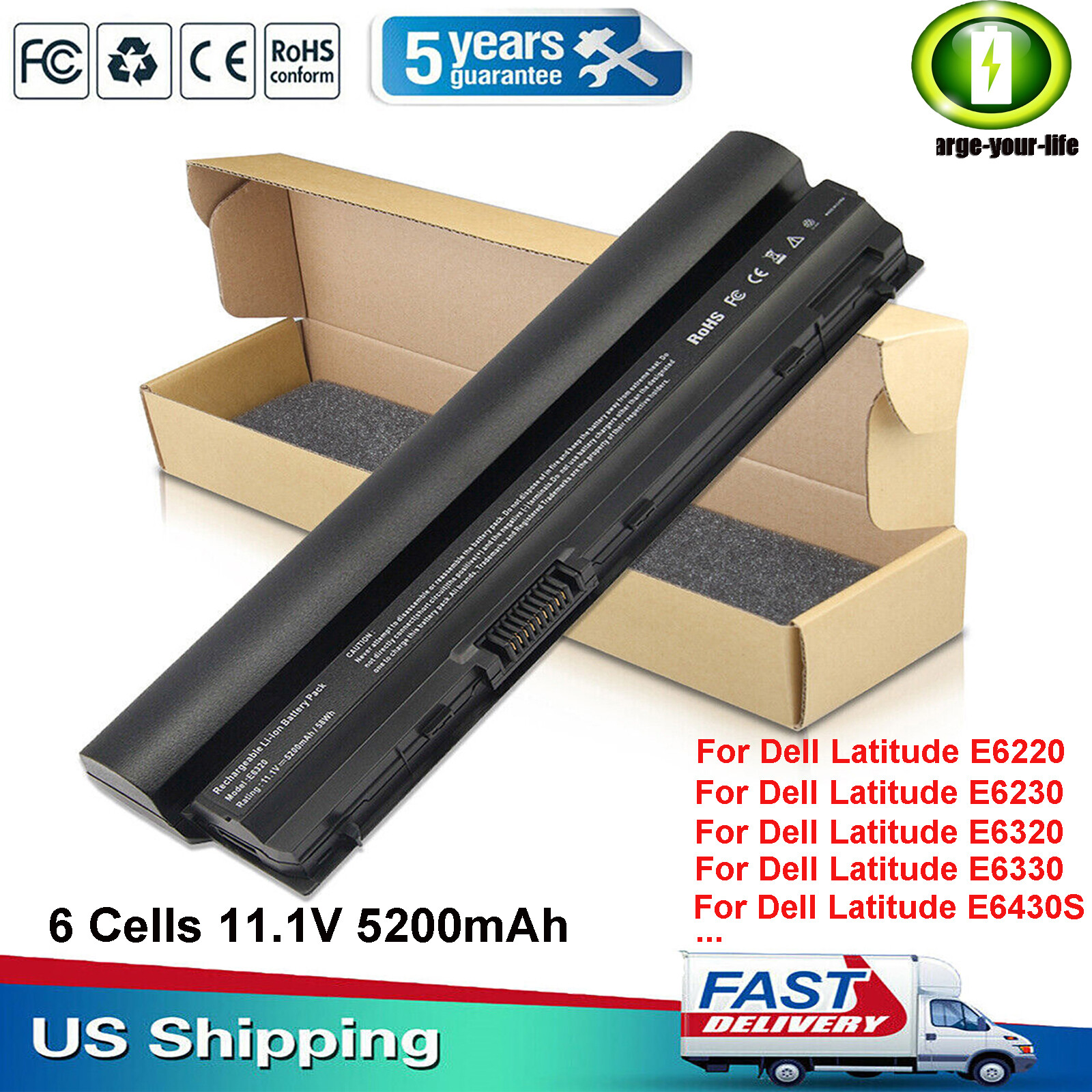 LOT RFJMW Battery For DELL Latitude E6120 E6220 E6230 E6320 XFR E6330 E6430S NEW