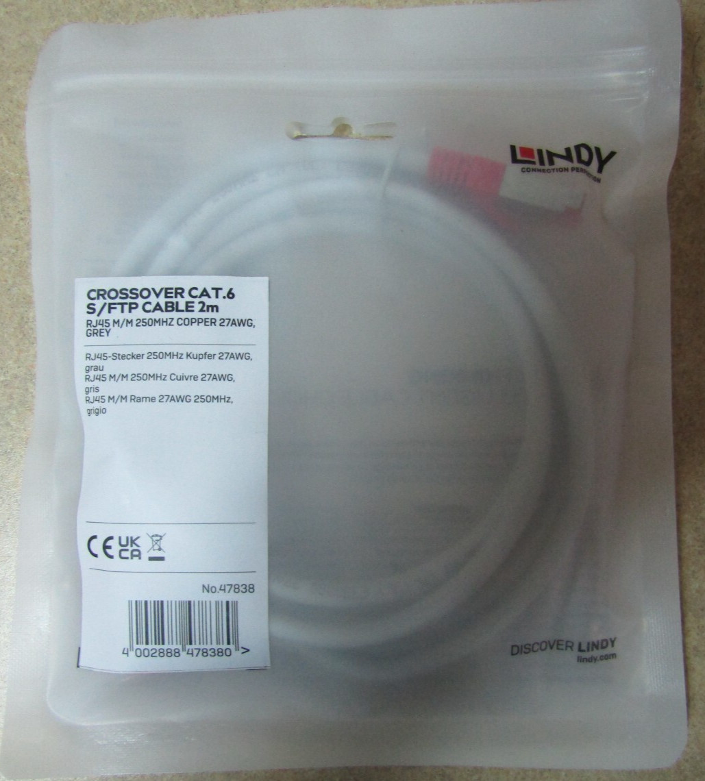 LINDY 47838 Network Cable Crossed Category 6 S/FTP 2 m Grey