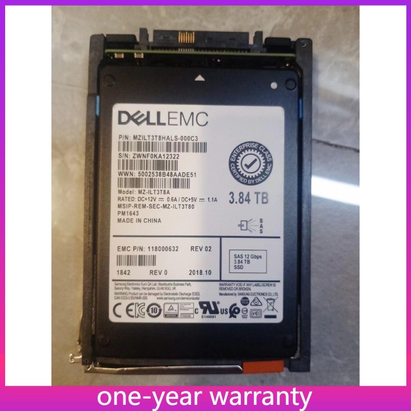  005052560 VMAX3 DELL EMC 3.84TB SAS SSD Storage Solid State Drive Used