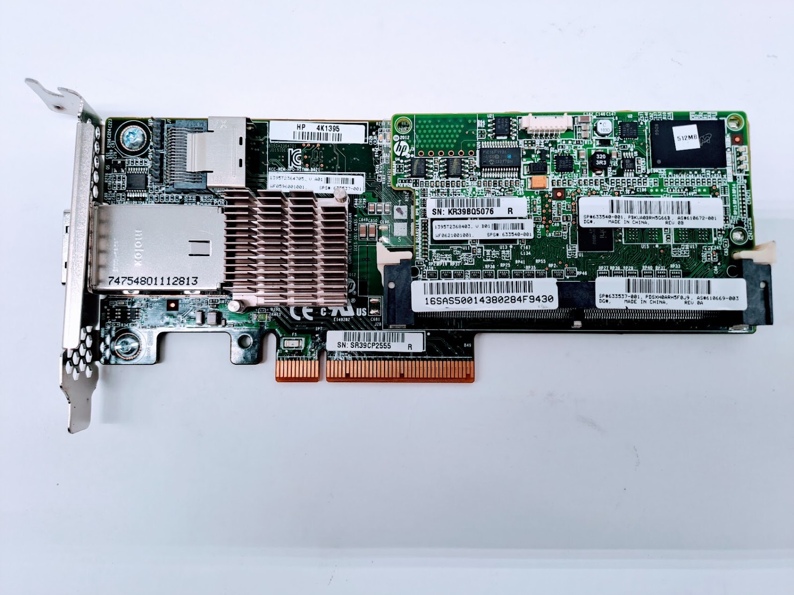 HP 633537-001 Smart Array 512MB PCI-E SAS RAID Controller
