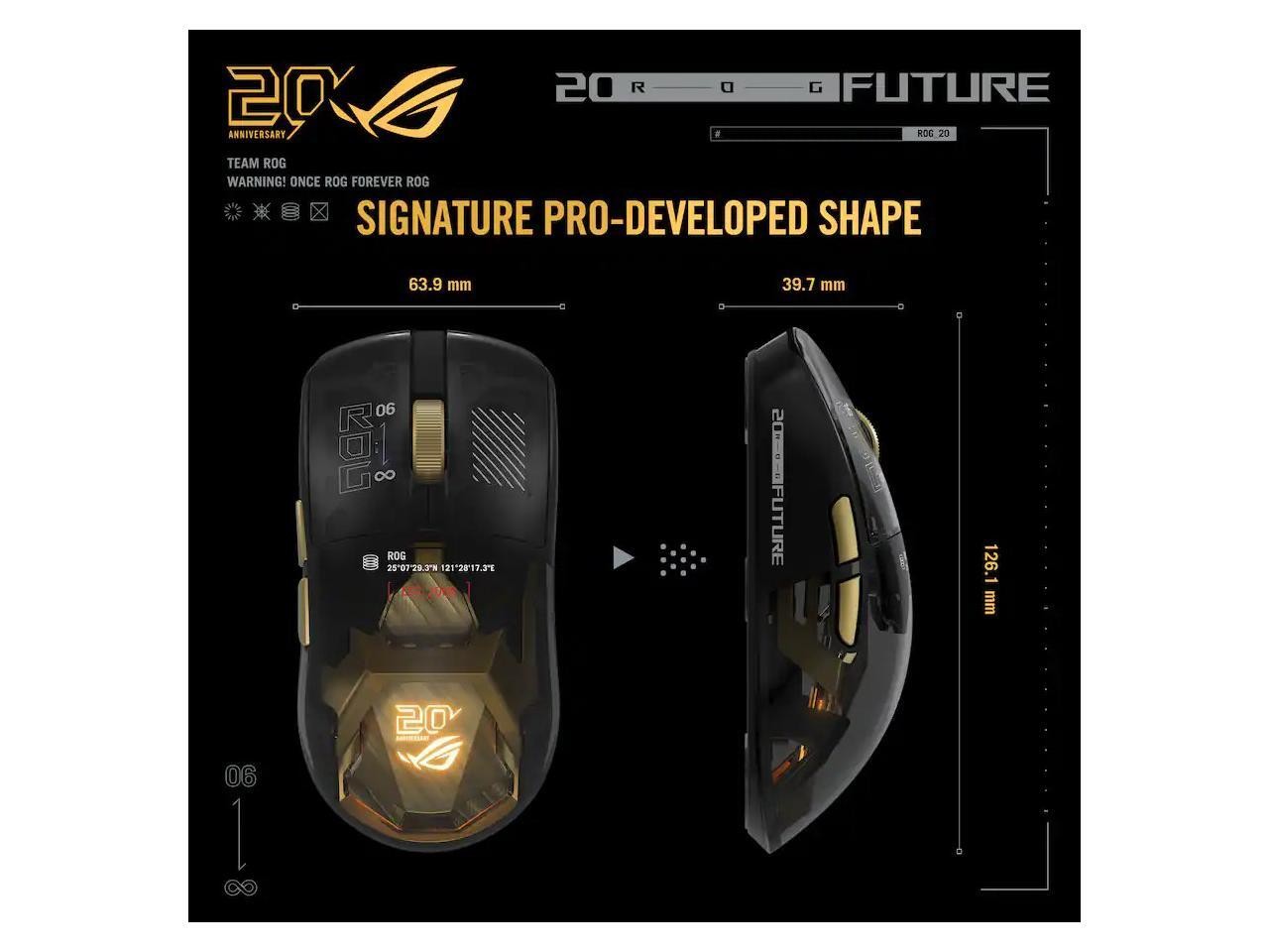 ASUS ROG 20th Edition Harpe II Extreme - Wireless Esports Gaming Mouse - 82g
