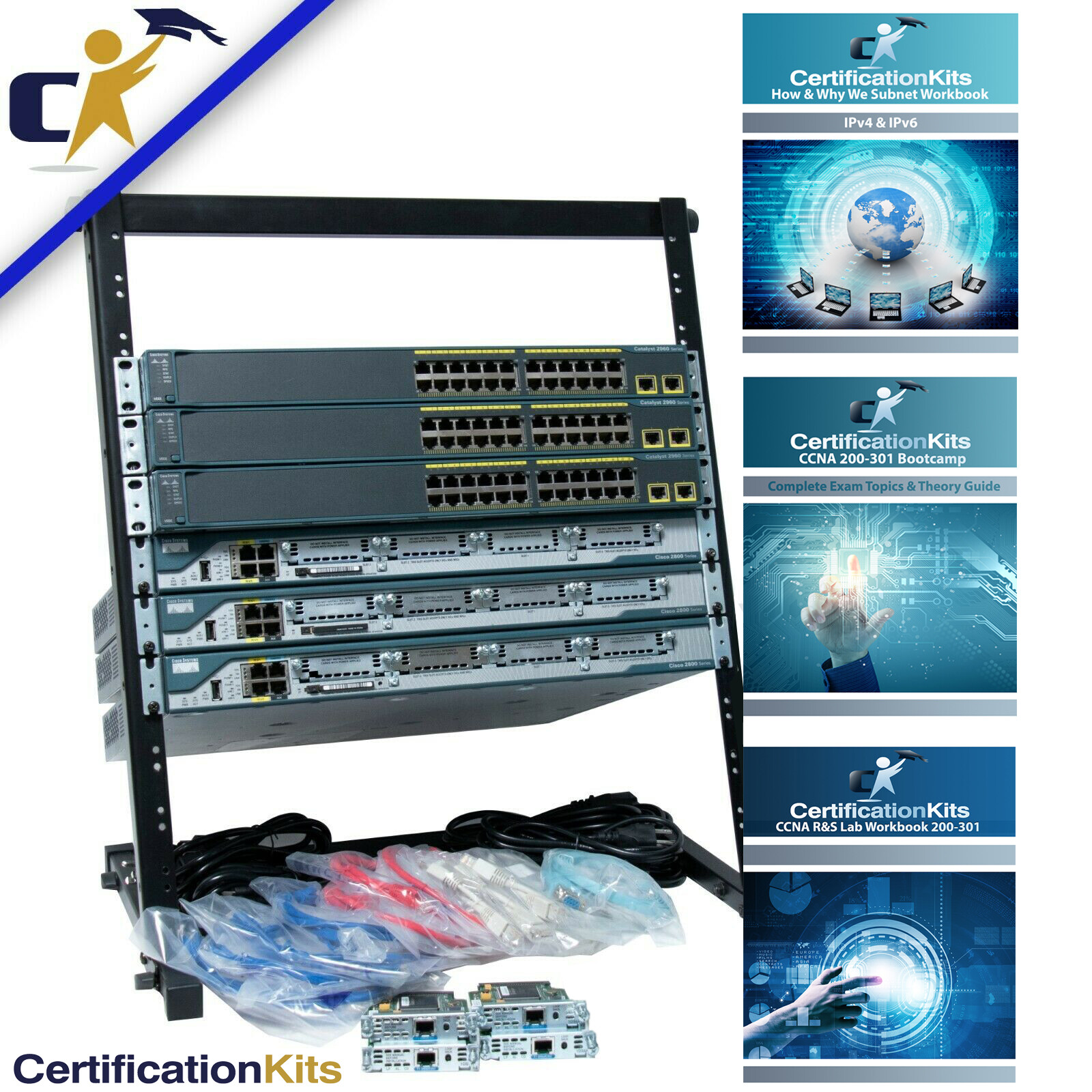 Cisco CCNA 200-301, Standard Plus Lab Kit IOS 15*Rack & 1 Yr Wty