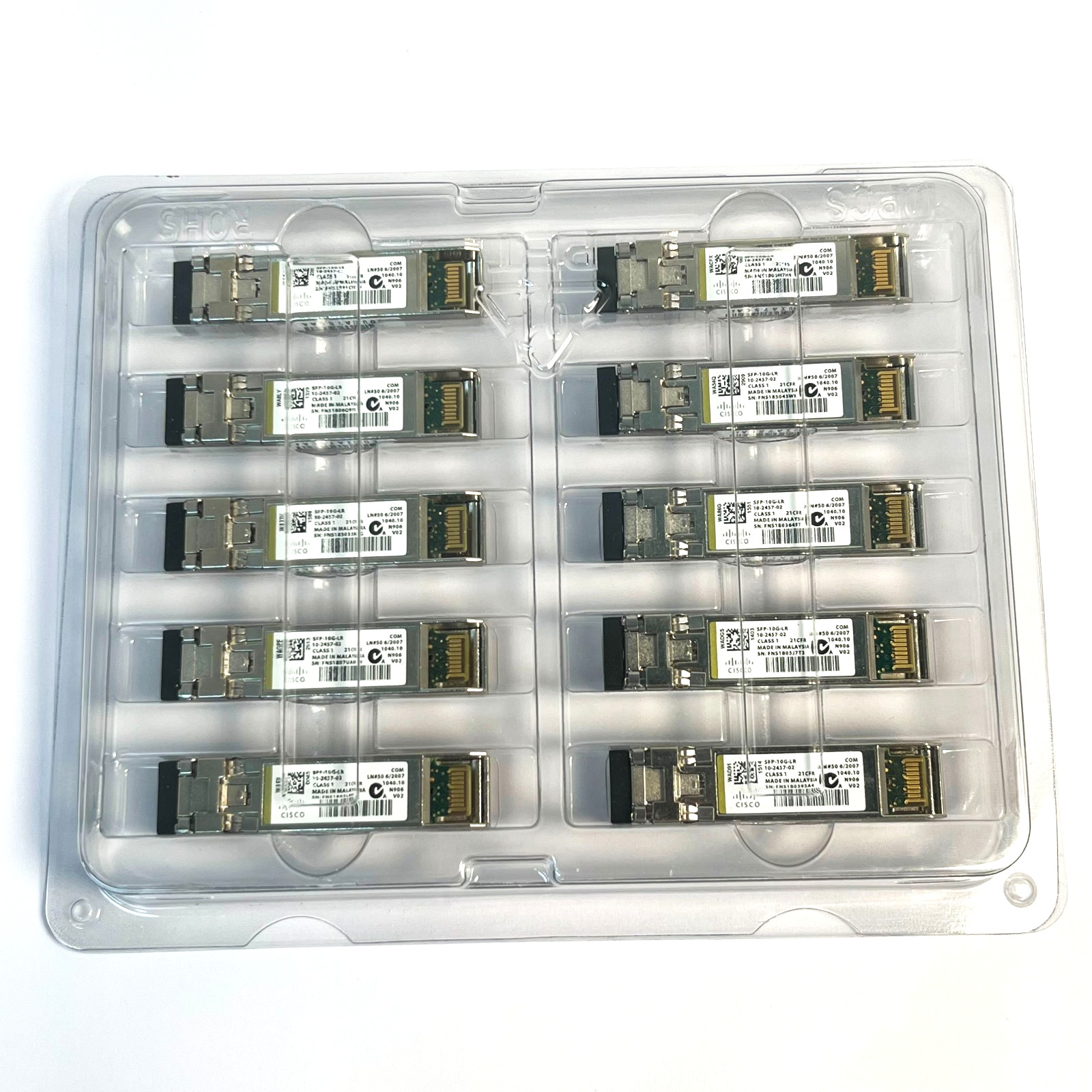 10-Pack CISCO SFP-10G-LR Transceiver Single Mode 10-2457-02 10GBase-LR Module