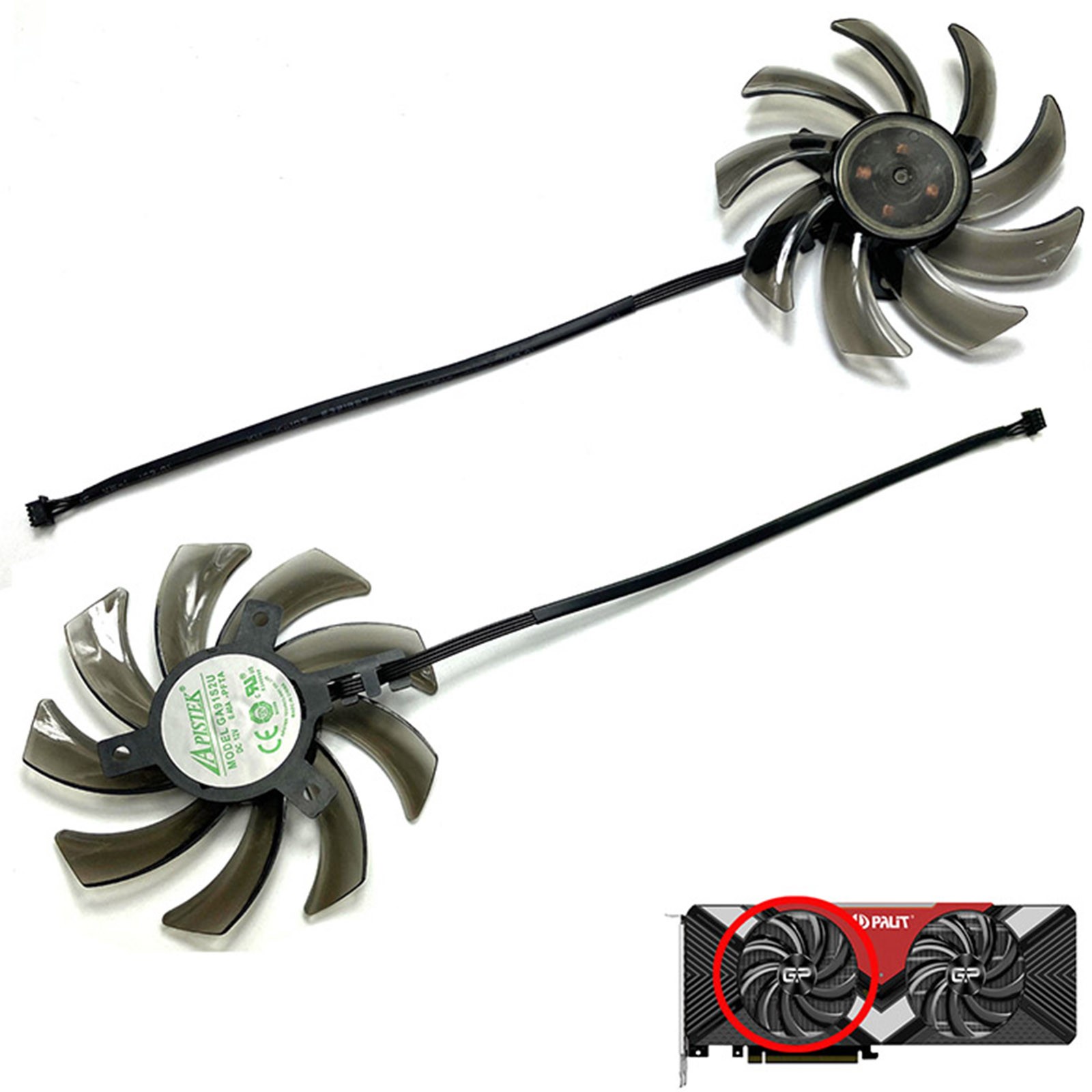 Graphics Card Cooling Fan Replacement for PNY PALiT RTX2070 2080 GAMING PRO/DUAL