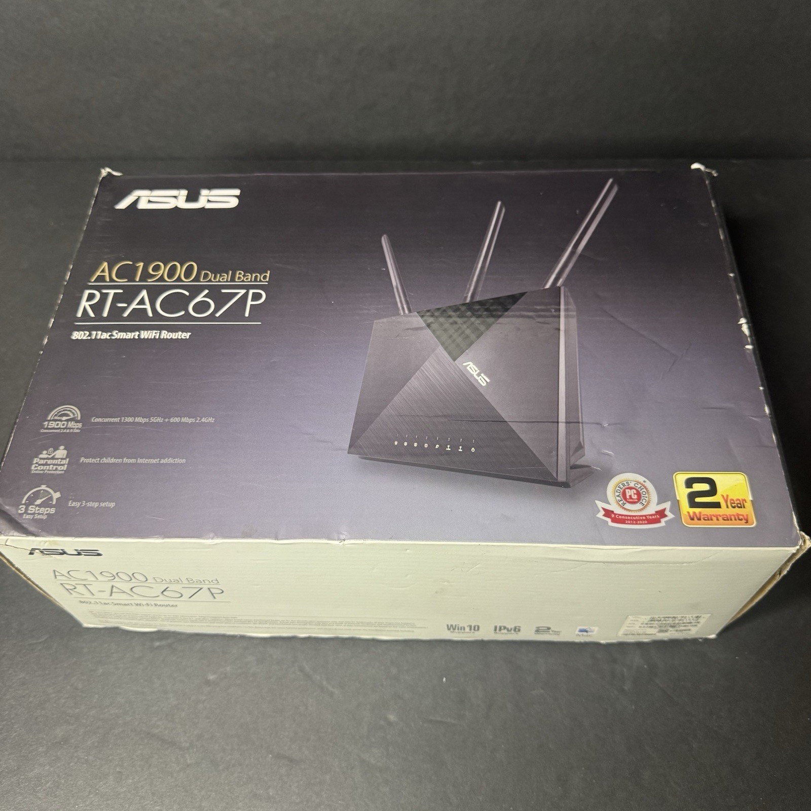 ASUS RT-AC67P AC1900 Dual Band Gigabit WiFi Router Bundle w/ Box & Power Adapter