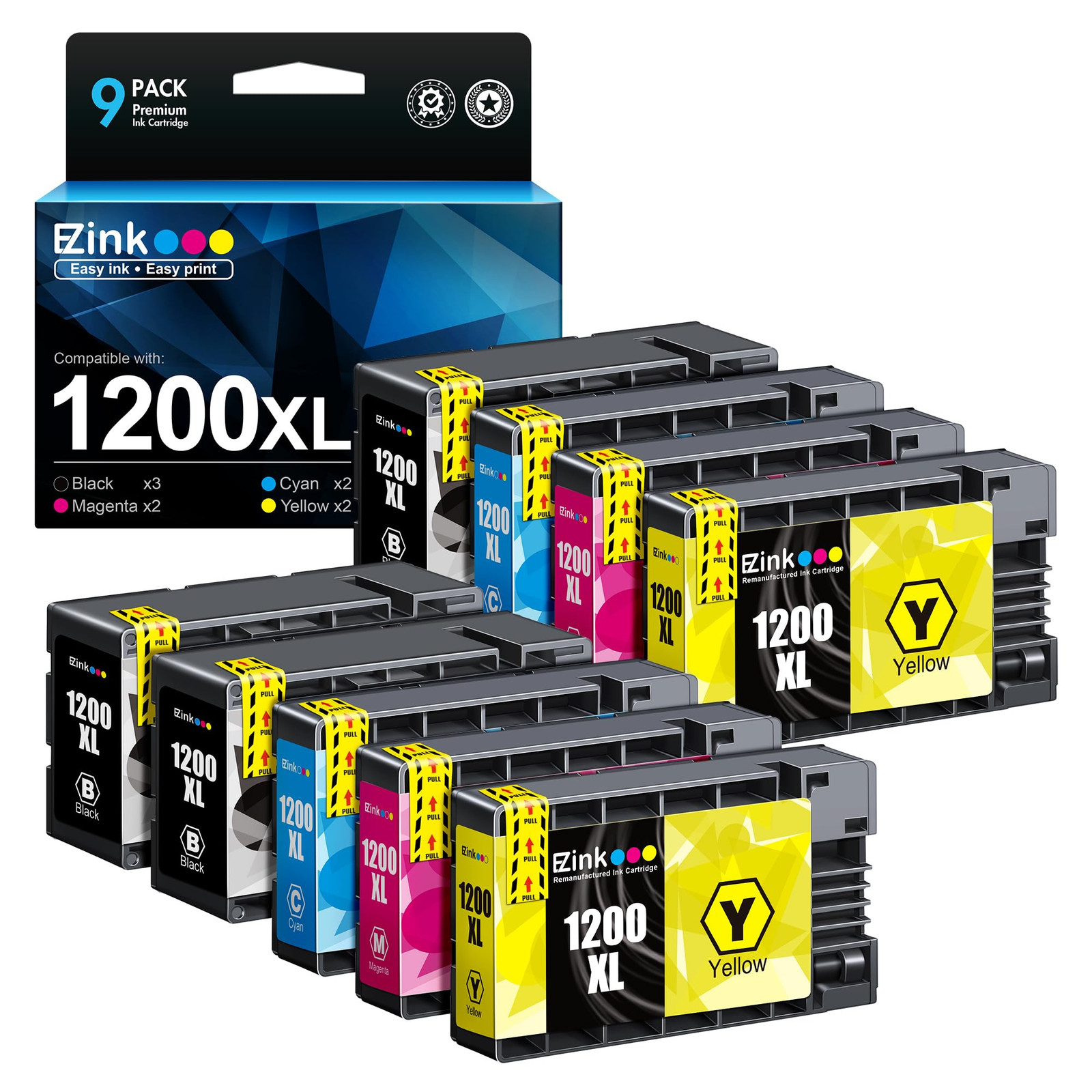 E Z Ink Compatible Ink Cartridges for Canon PGI 1200 XL 9 Pack High Yield