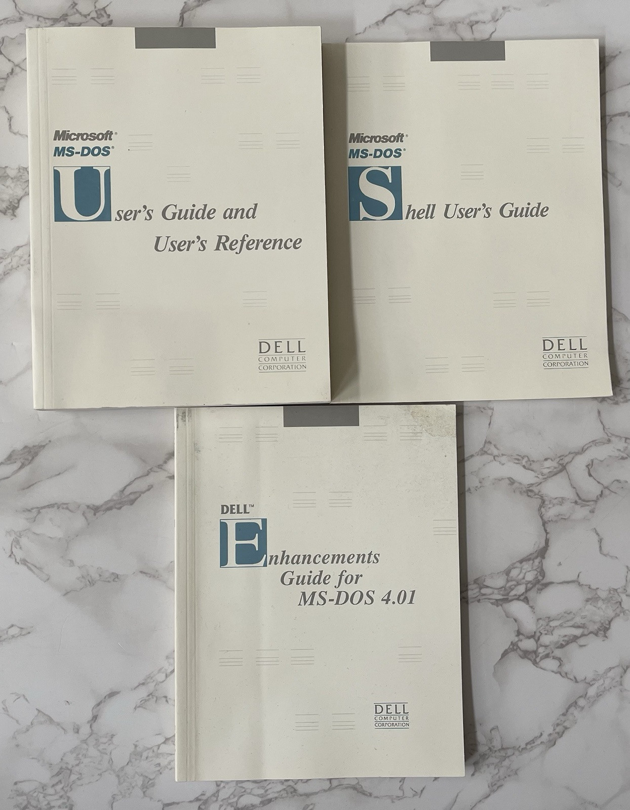 Lot of 3 1988 Microsoft MS-DOS Shell Users Guide & Reference Enhancements Dell