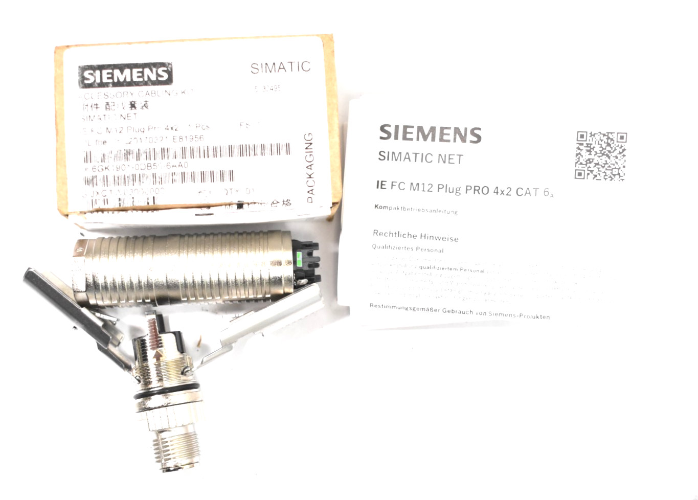 Siemens Plug Ethernet Connector Cable Mount CAT6A Straight 4 X 2 Port 8 Way