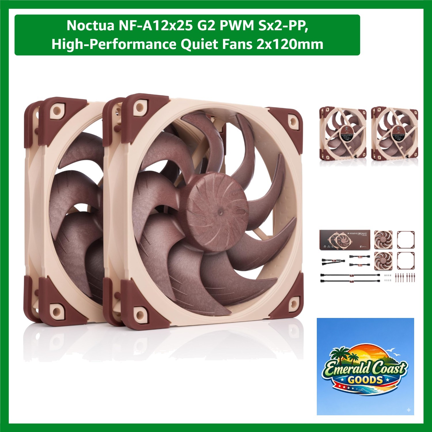 High-Performance Quiet Fans 2x120mm