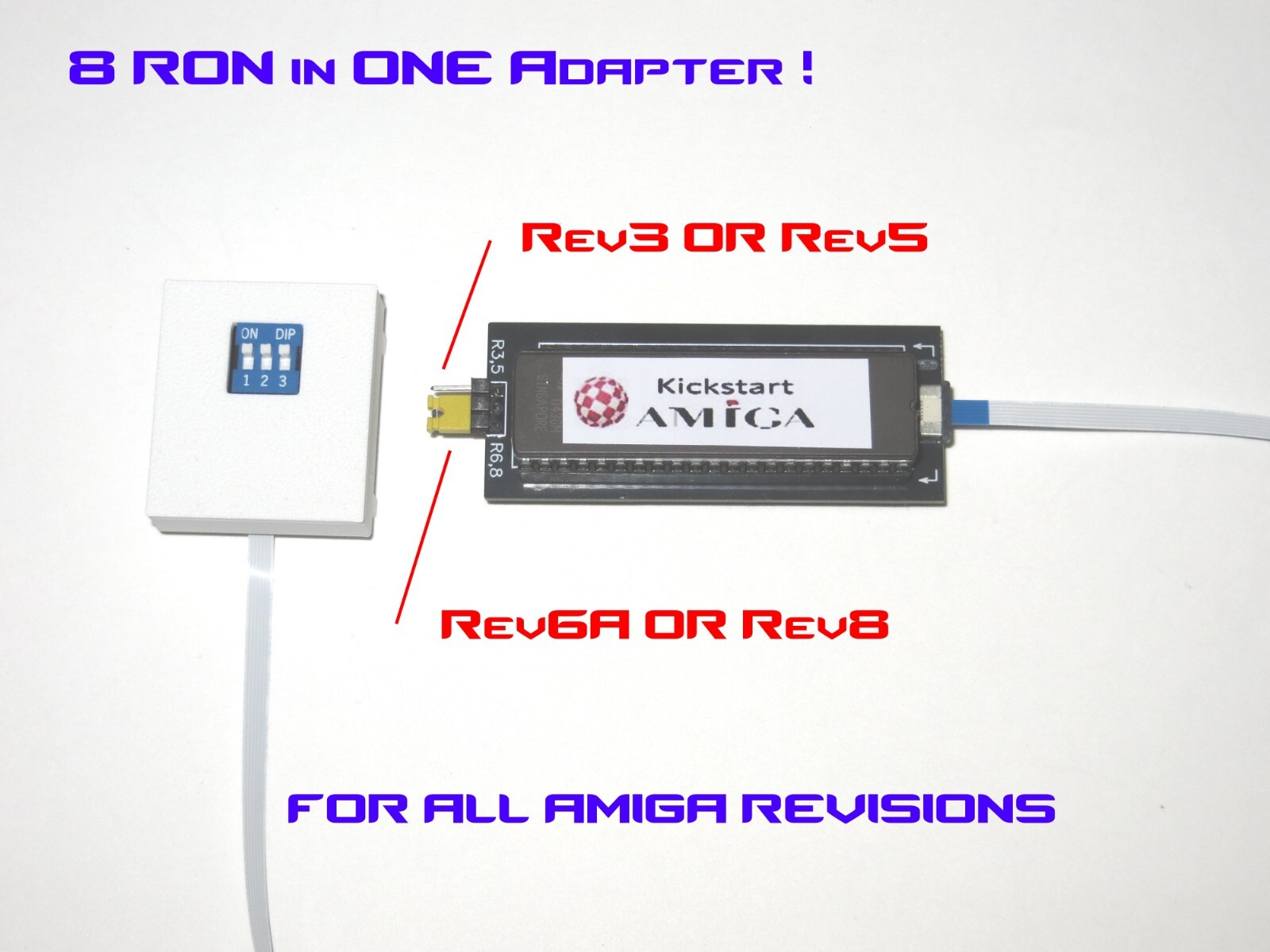 Amiga 500 , kickstart switcher adapter + 8 kickstarts in one 