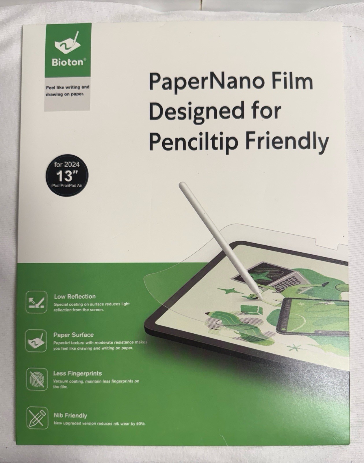 2x Bioton 2-Pack (4) Paper Nano Screen Protector for iPad Air & Pro 13 Inch New