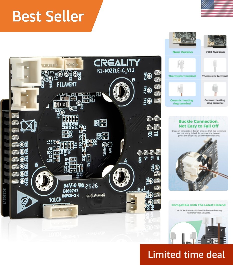 2025 New Version K1 Series Hotend PCBA Adapter Board, K1 SE Hotend Toolhead M...