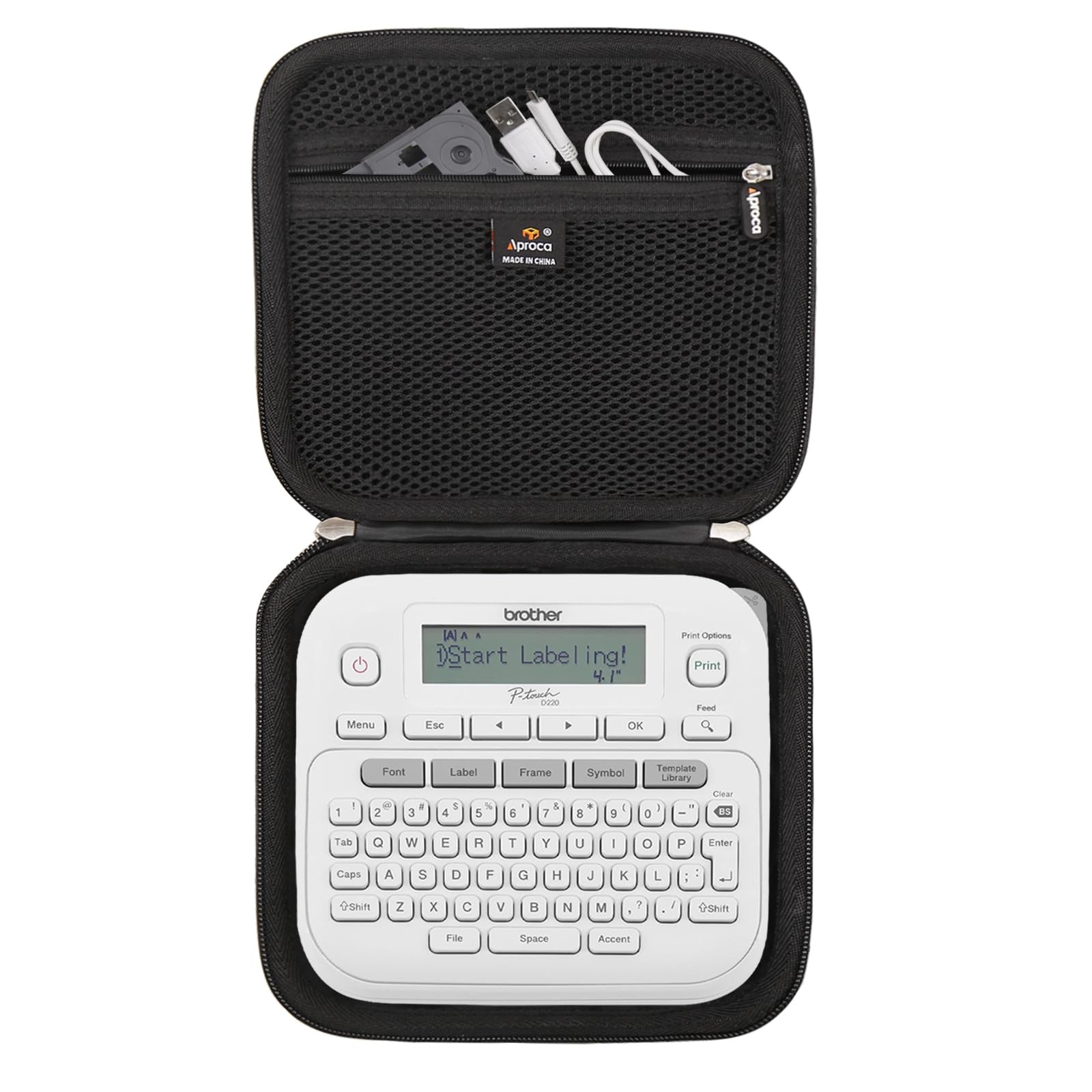 Case Compatible with Brother PTouch PTD220 / PTD210 Label Maker, Storage Port...
