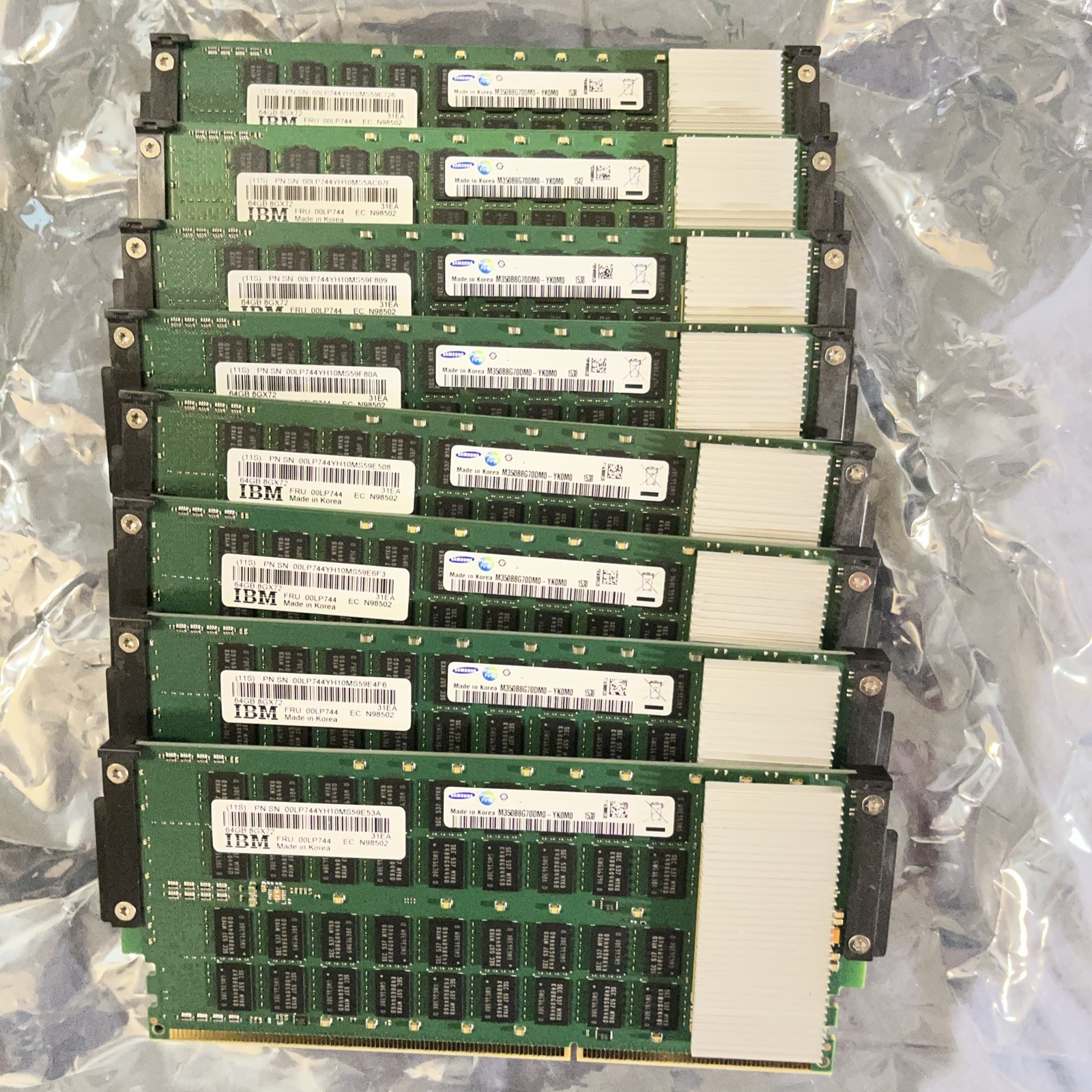 Lot Of 8 IBM 64GB DDR3 Memory 8GX72 CDIMM 00LP744