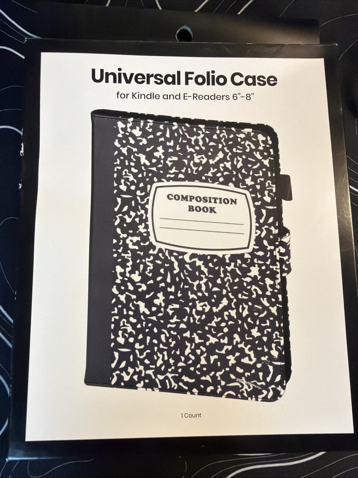 GEMS Universal 6 to 8 inch E-Reader Folio Composition case and abstract pattern